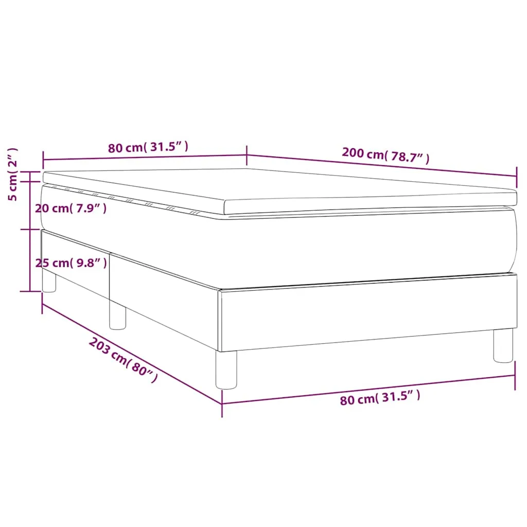 Boxspringbett mit Taschenfederkernmatratze, 203x80 cm, Blau