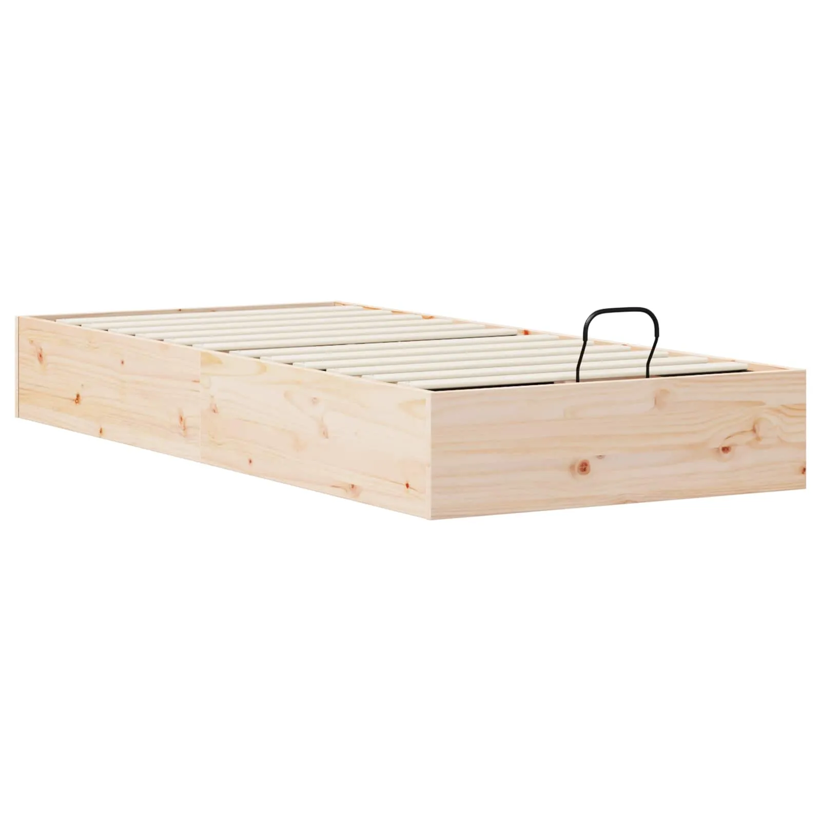 Bettgestell mit Stauraum 90 x 190 cm Natur