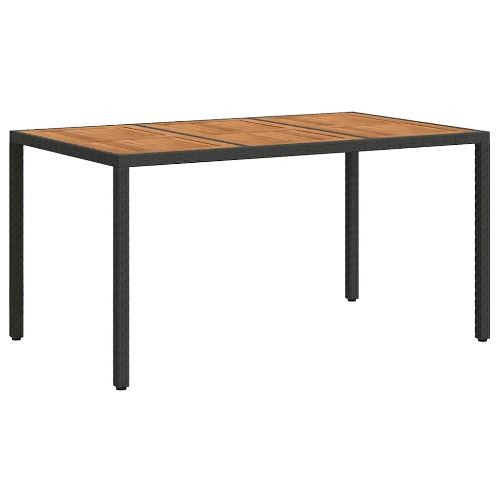 Gartentisch Schwarz 150 x 90 x 75 cm Poly-Rattan