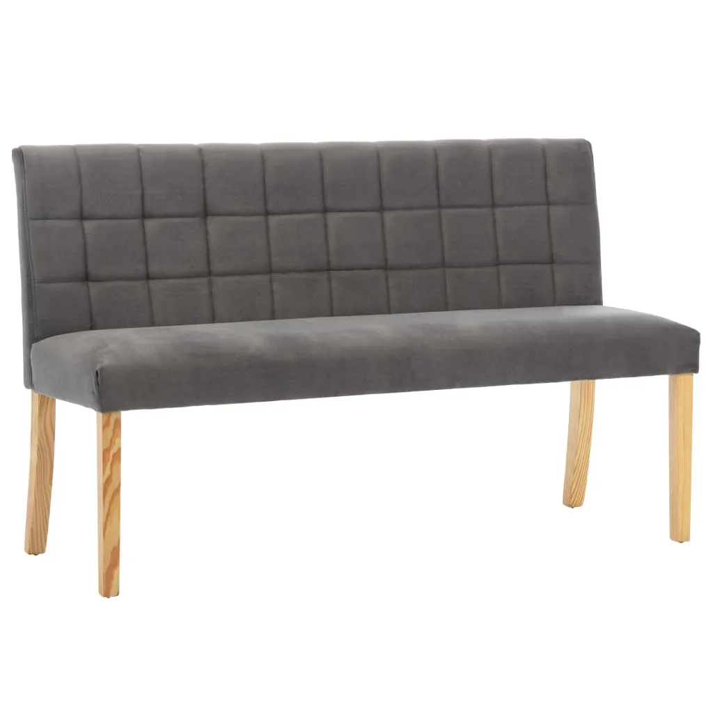Klassische Sitzbank mit Stepp-Rückenlehne 140x56x86 cm Grau
