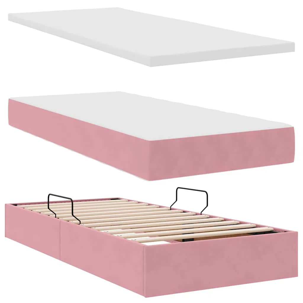 LED-Speicherbett mit Matratze 180 x 200 cm Rosa