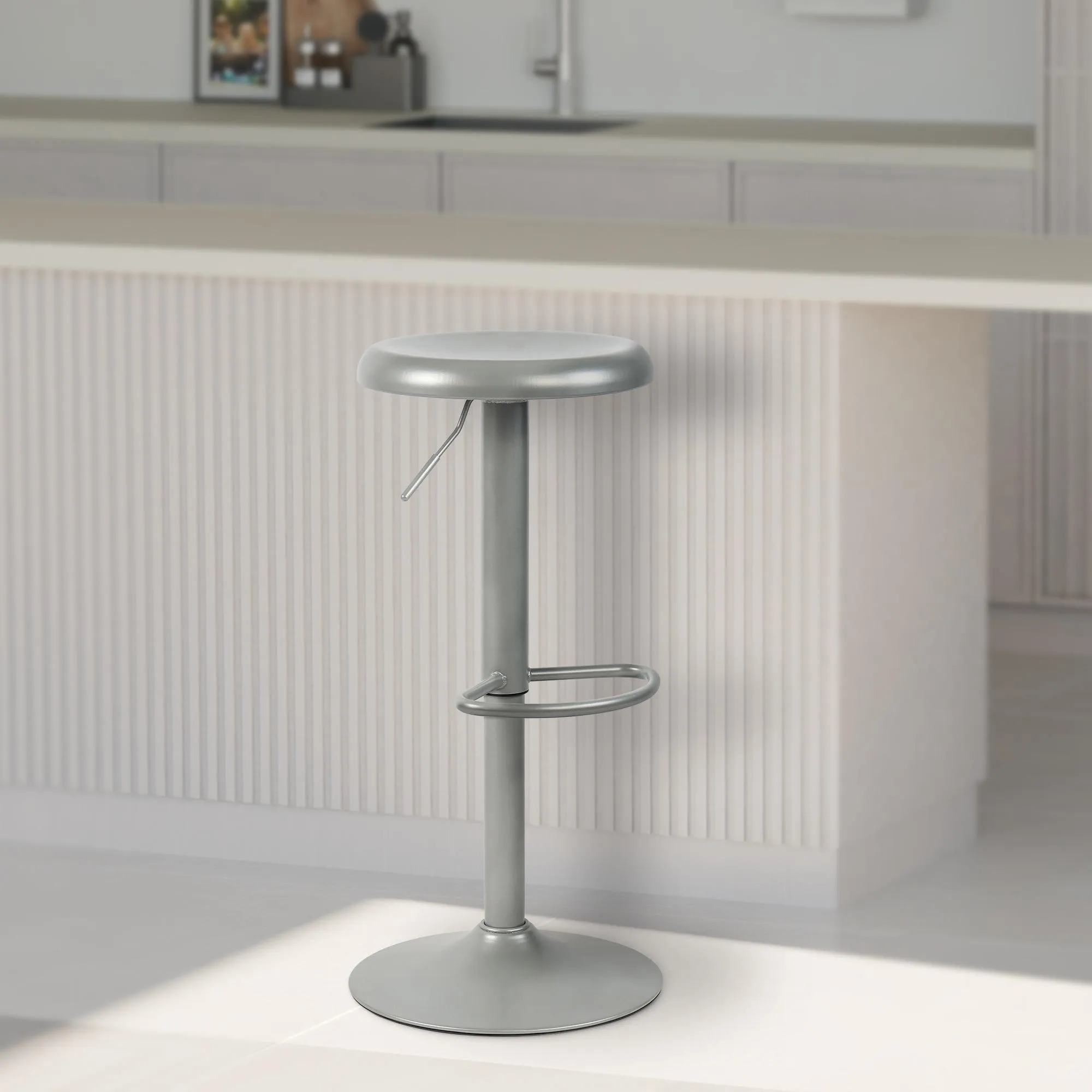 Barhocker Williston 2er Set 58-78 cm Silber