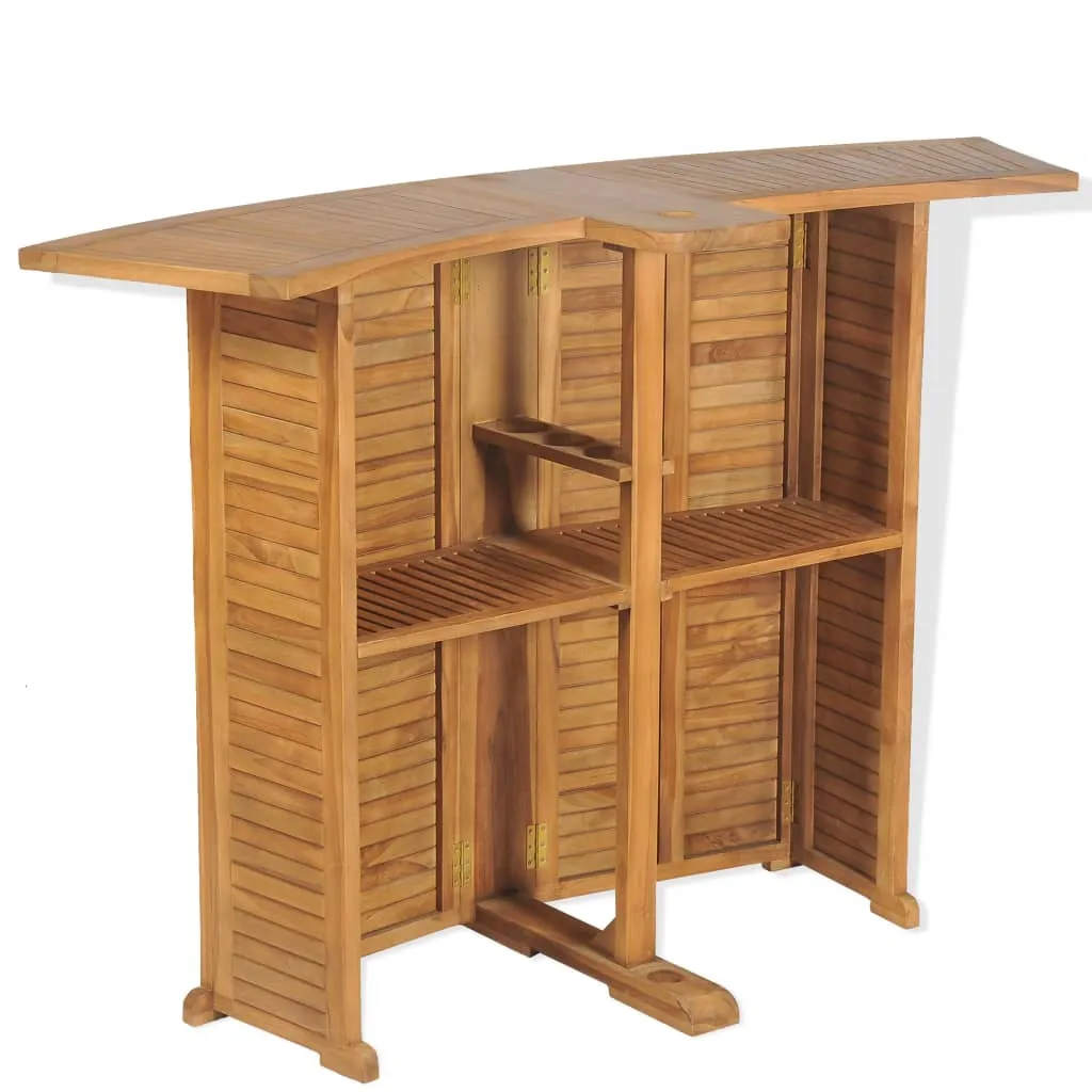 Klappbarer Stehtisch aus Naturholz Braun 155x53x105 cm