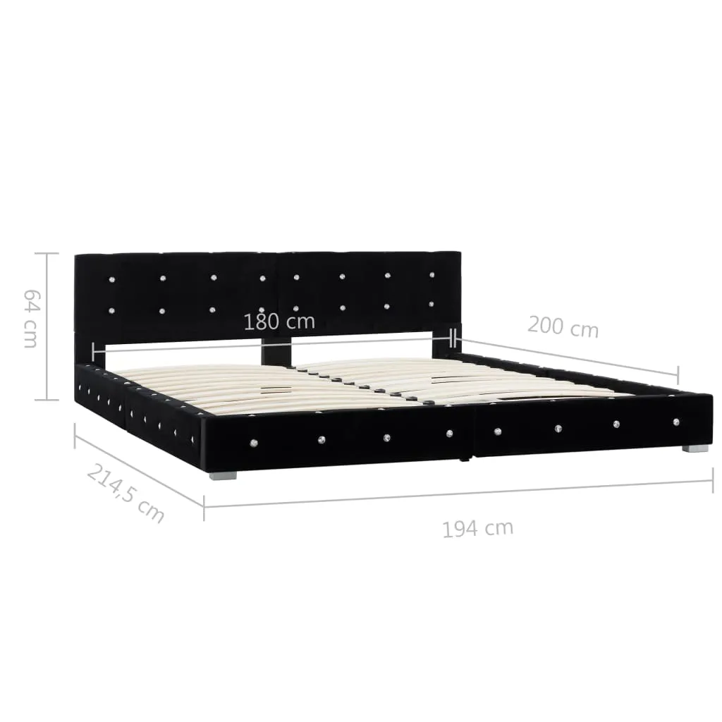 Bettgestell Schwarz Samt 180x200 cm