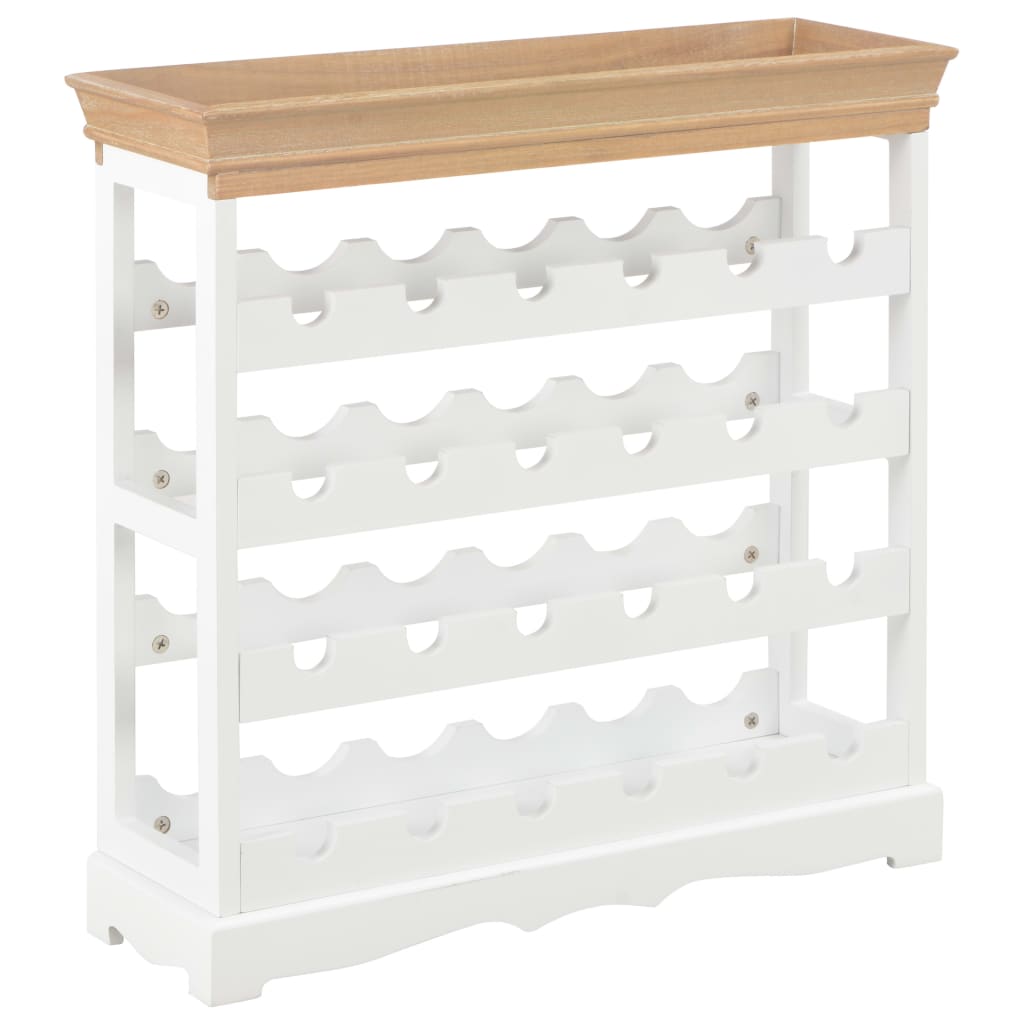 Offenes Weinregal 70 x 22,5 x 70,5 cm in Braun und Weiß aus MDF