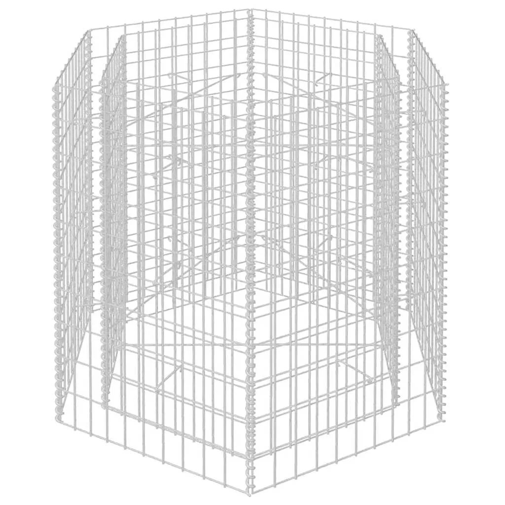 Sechseckiges Gabionen-Hochbeet 100x90x100 cm