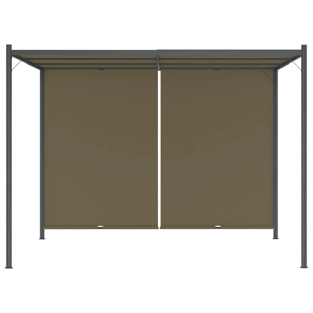 Pergola mit verstellbarem Schiebedach 300x300x225 cm Taupe