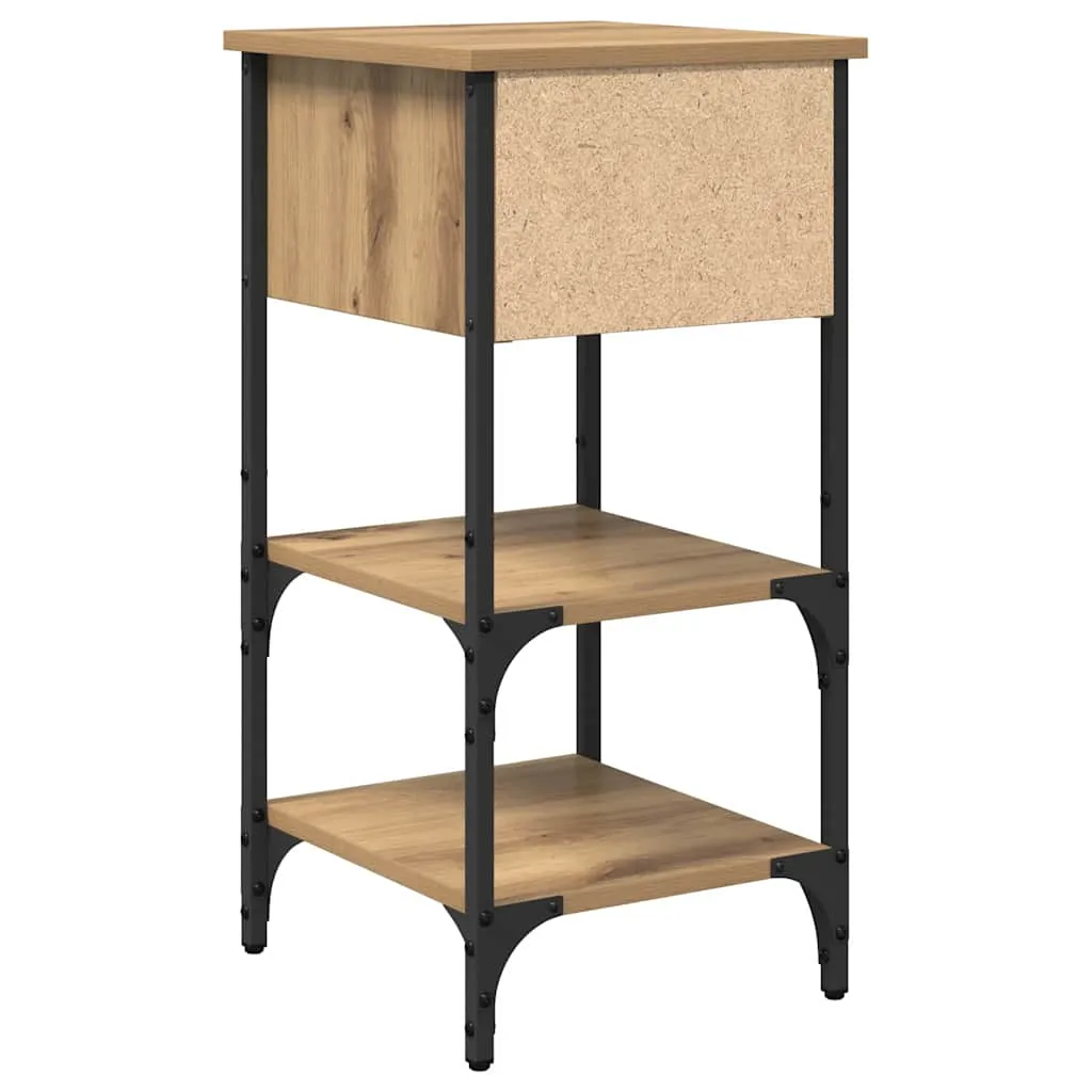 Moderner Nachttisch 33,5x36x70 cm Braun aus massivem Holz