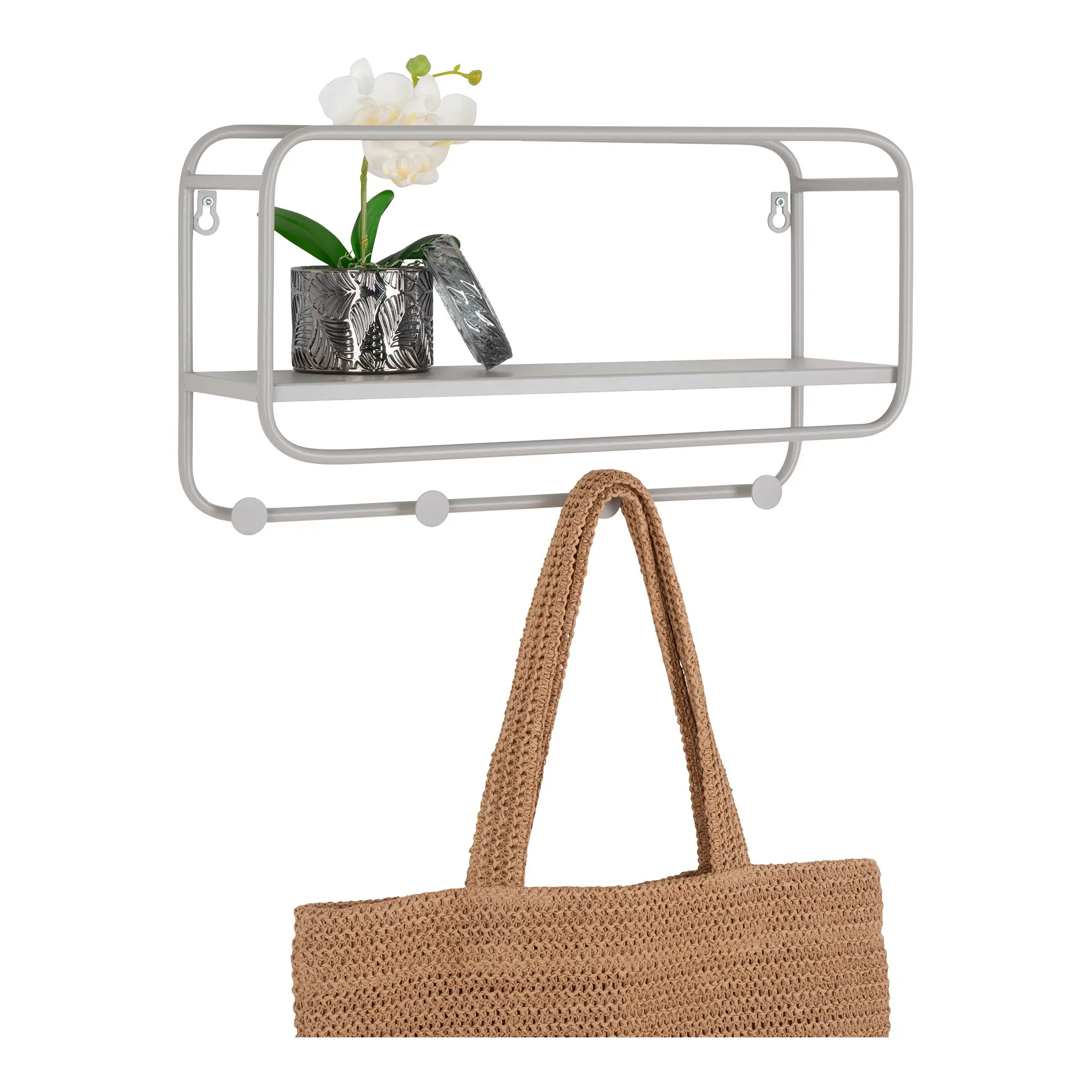 tinkaro Feira Hutablage Stahl 45x15x25 cm Grau