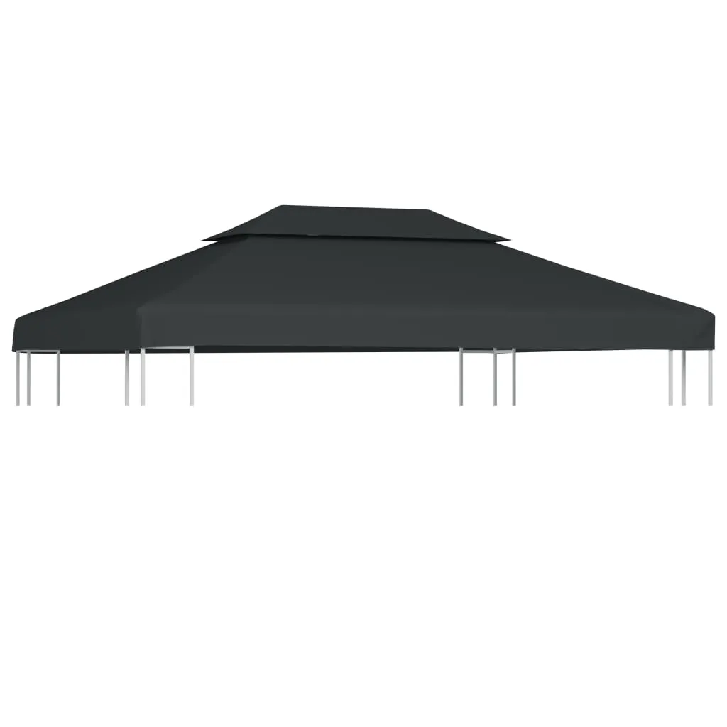 Pavillondach Ersatz 4x3 m Anthrazit mit Kaminabzug und PVC-Beschichtung