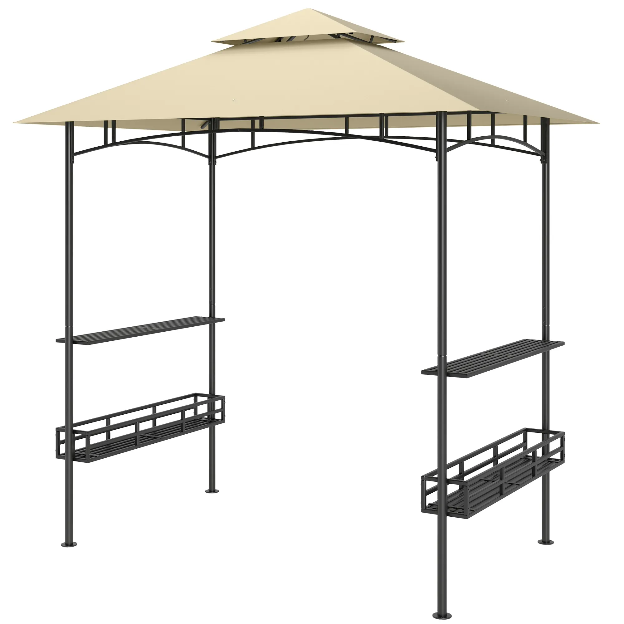 Grillpavillon Beige 240L x 150B x 257H cm mit robustem Rahmen