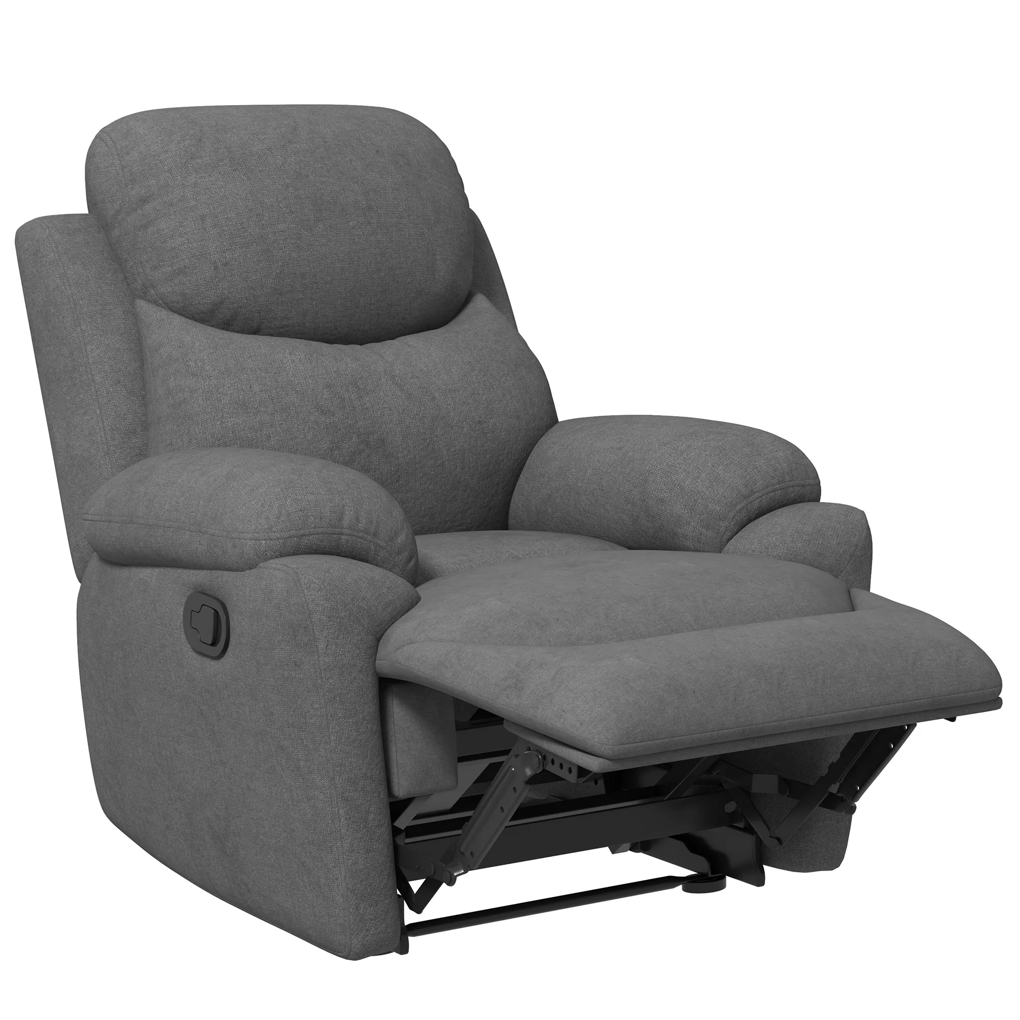 Relaxsessel Liegesessel Fernsehsessel, Liegefunktion Leinenoptik, 93 cm x 88 cm x 102 cm, Grau