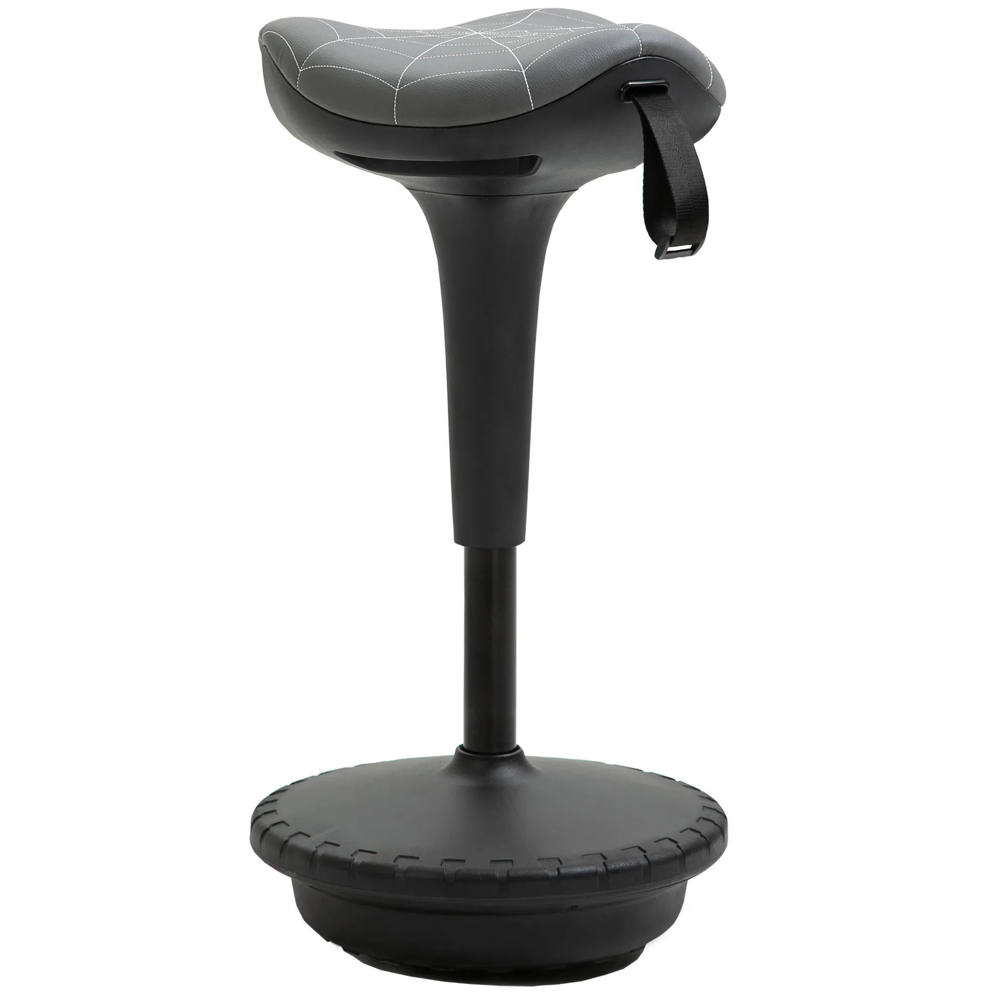 Bürohocker mit Schwenkfunktion, ergonomischer Hocker, höhenverstellbar 65,5-83,5 cm 120° neigbar Grau