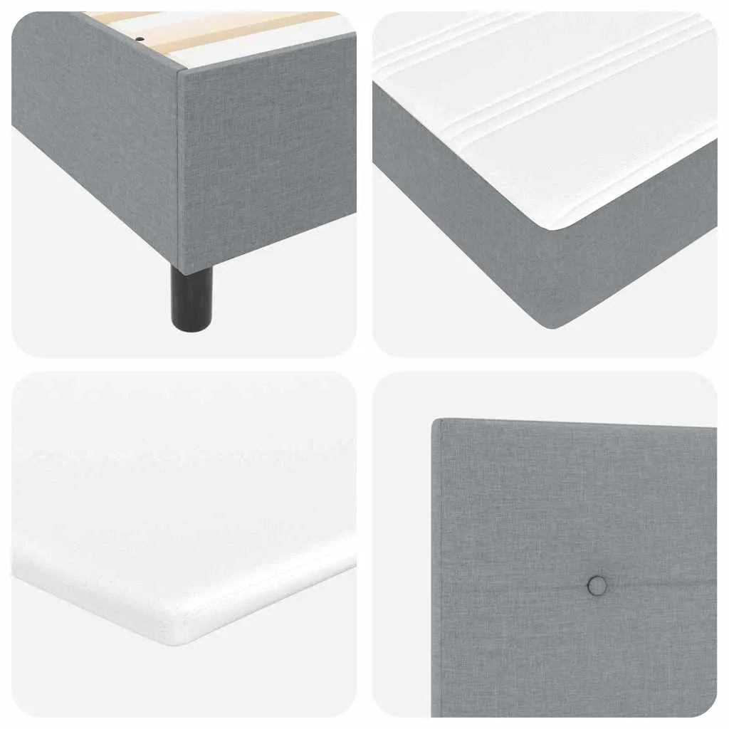 Boxspringbett Hellgrau 180x200 cm mit Matratze und Topper