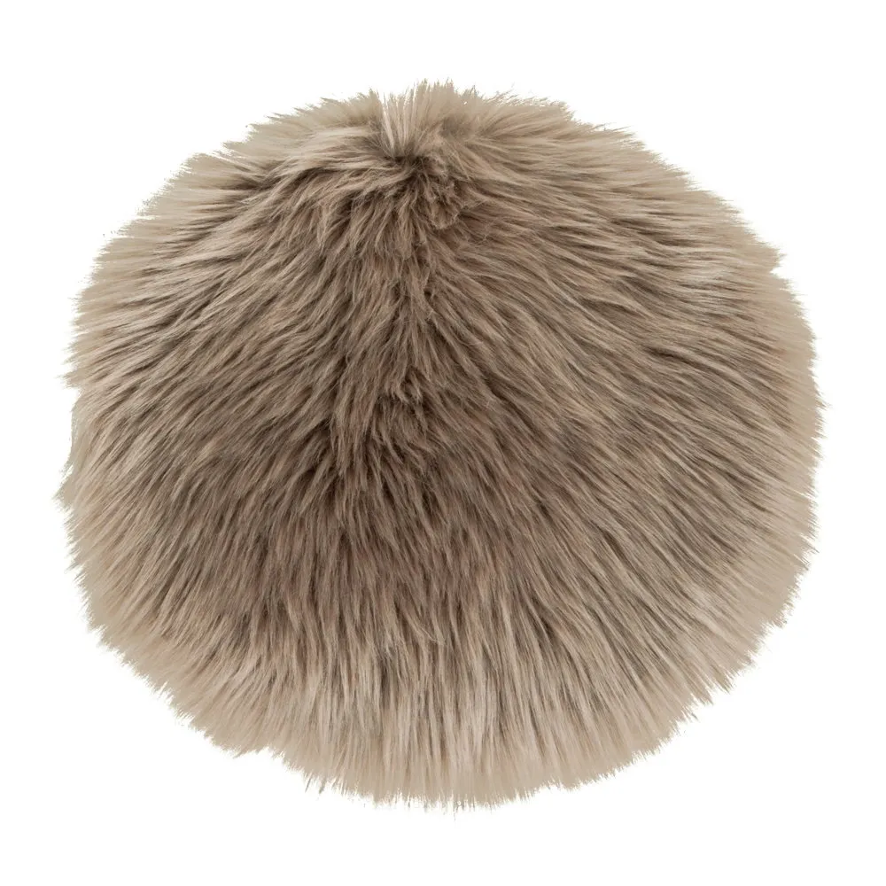 tinkaro Kunstfell-Sitzkissen Pilz ø35 cm Hellbraun