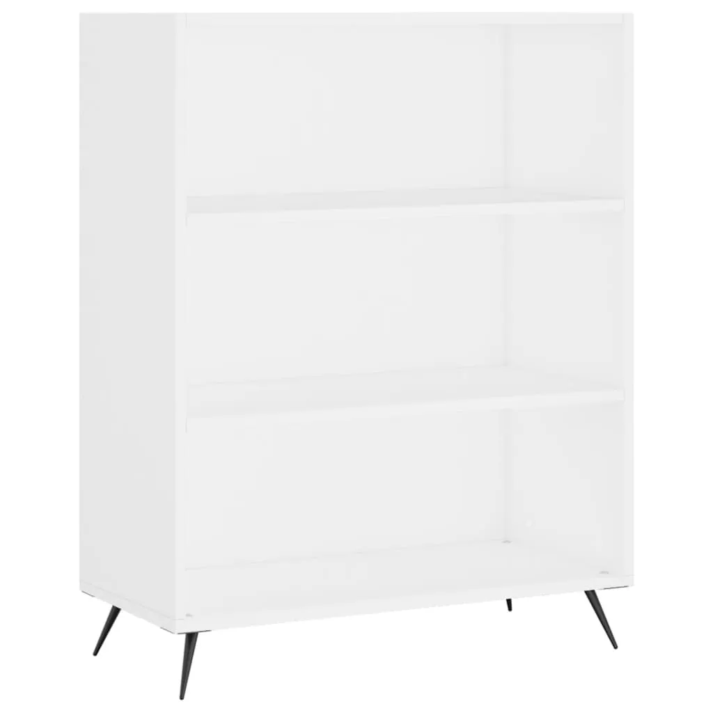 Weißes Highboard aus Holzwerkstoff mit Metallfüßen 69,5 x 34 x 180 cm