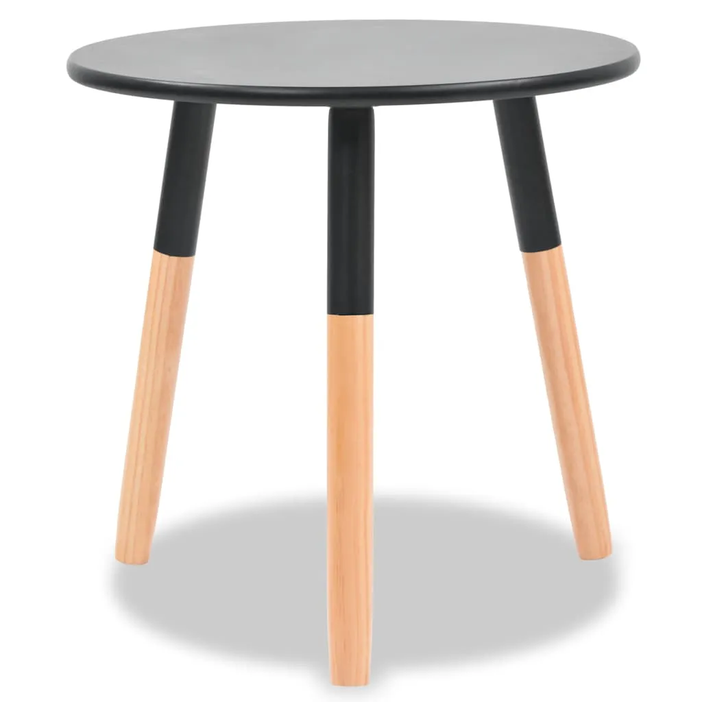 Beistelltisch Set 2 Stk. Kiefernholz Massiv Schwarz