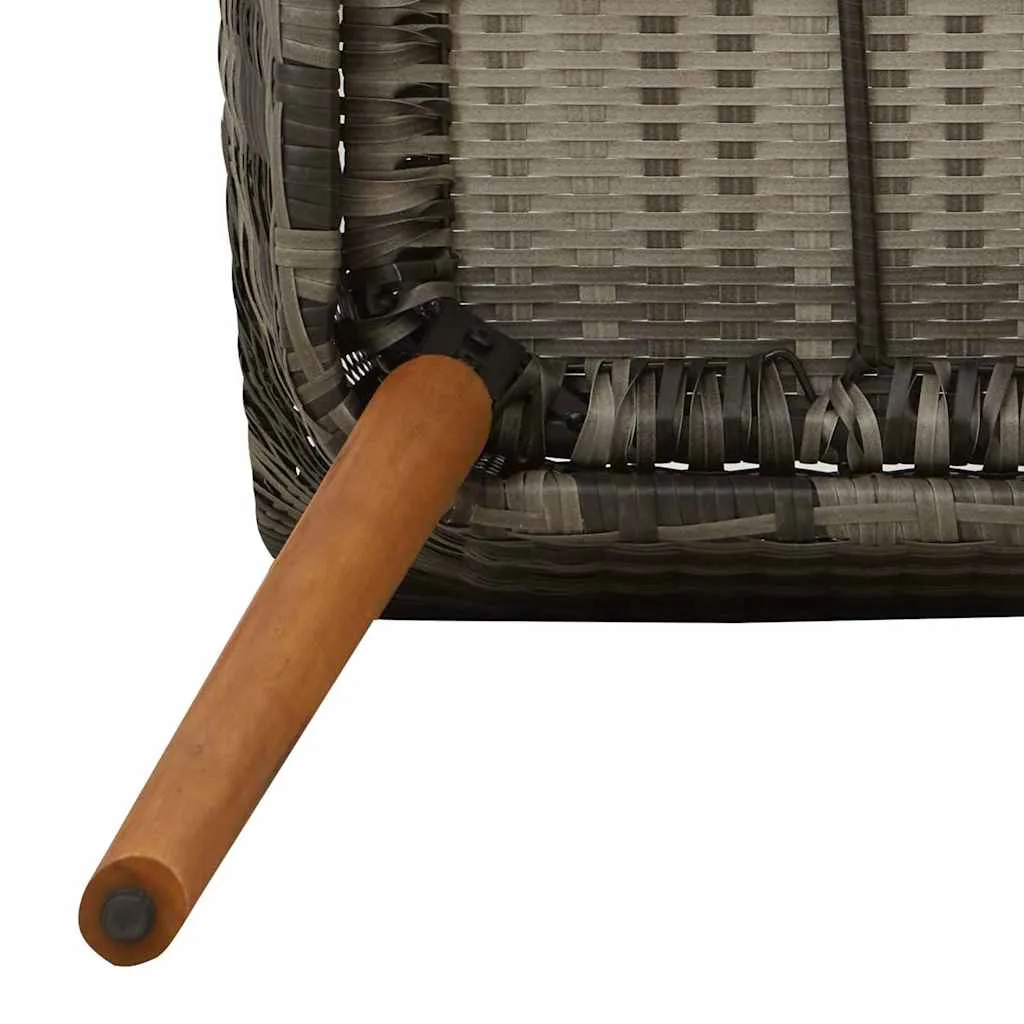 Garten-Esszimmer-Set Poly-Rattan Grau 80x80x74 cm Tisch, 62,5x55x82 cm Stühle
