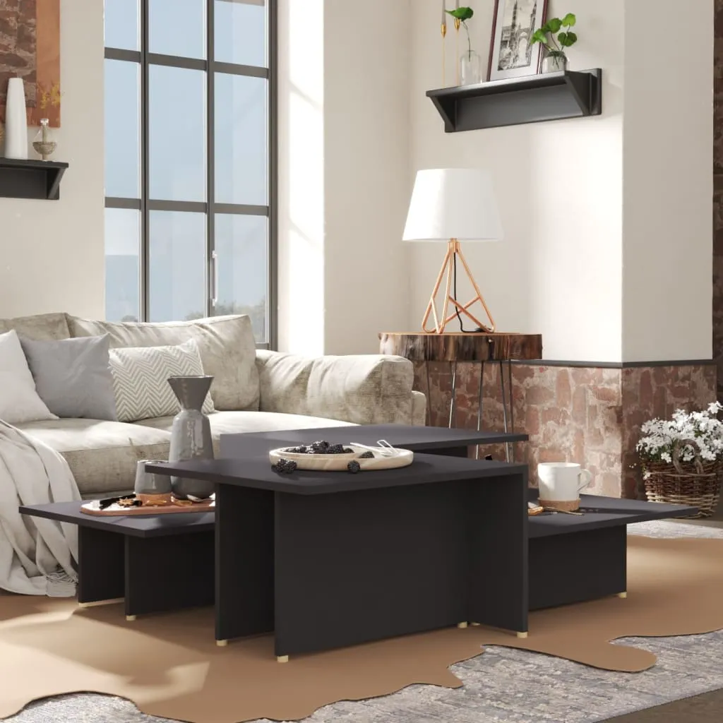 Couchtische 2 Stk. Grau 111,5x50x33 cm Holzwerkstoff