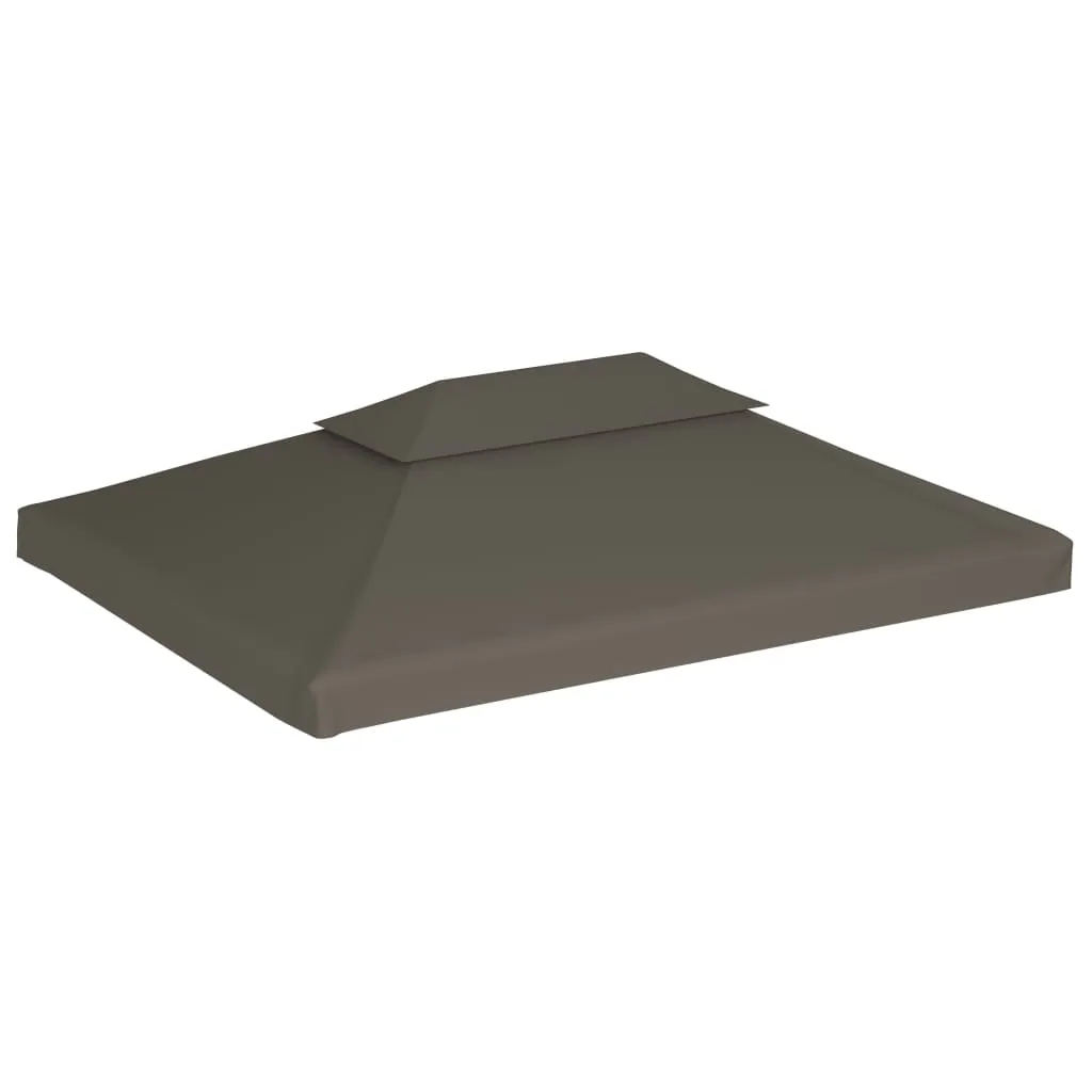Pavillon Ersatzdach 4x3 m Taupe mit PVC-Beschichtung und Kaminabzug