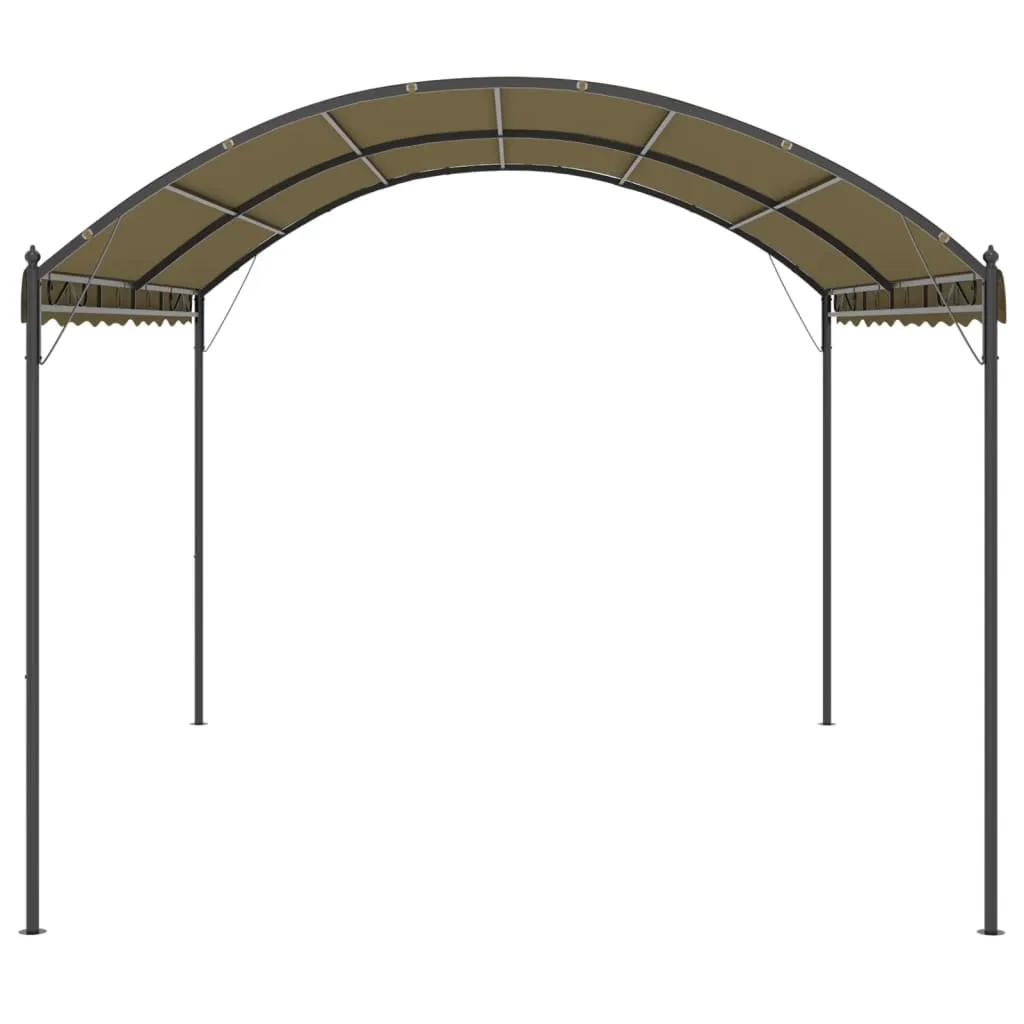 Gartenpavillon 4×3×2,6 m in Taupe und Schwarz mit Stahlkonstruktion
