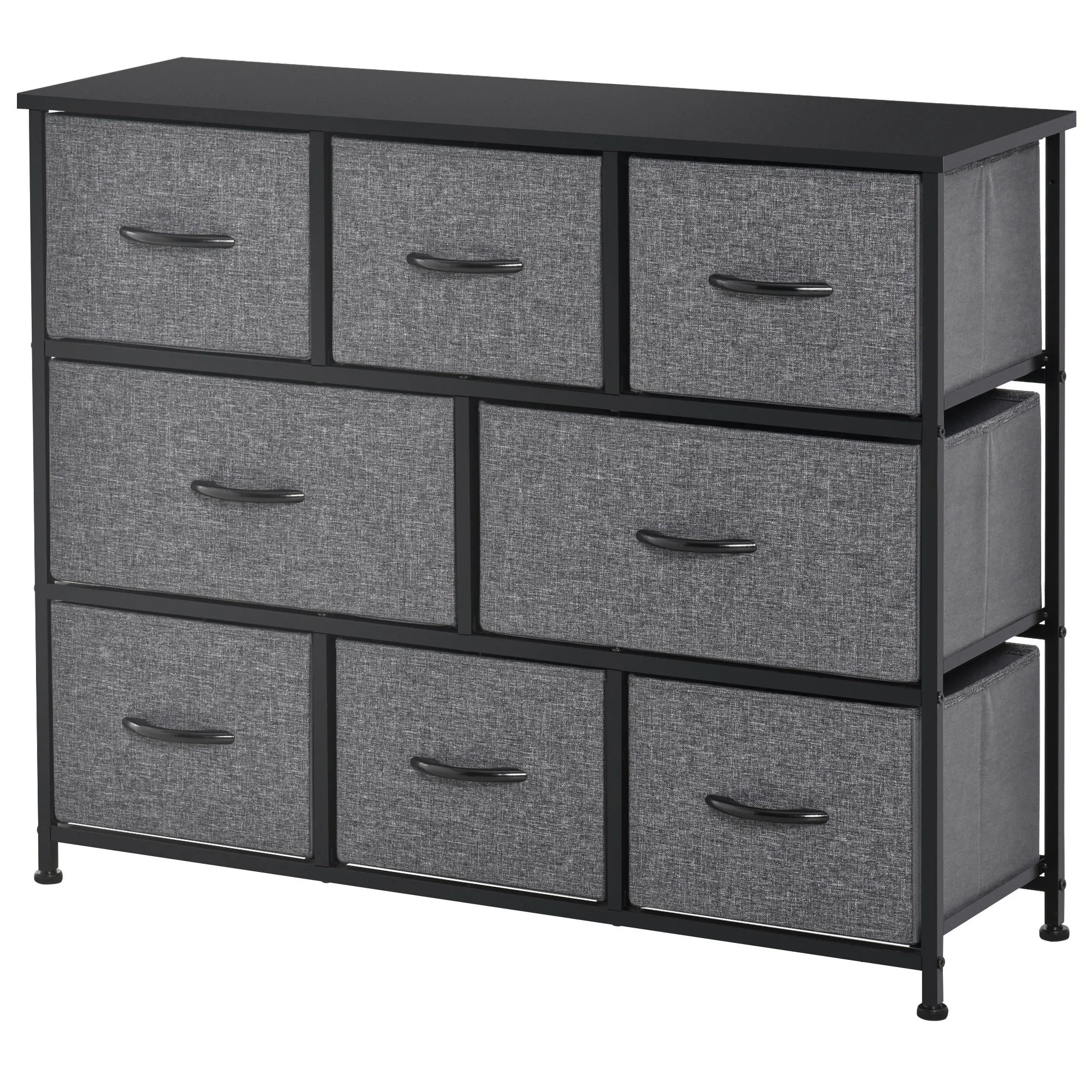 Vielseitige Kommode 100x30x78,5 cm in Schwarz+Dunkelgrau
