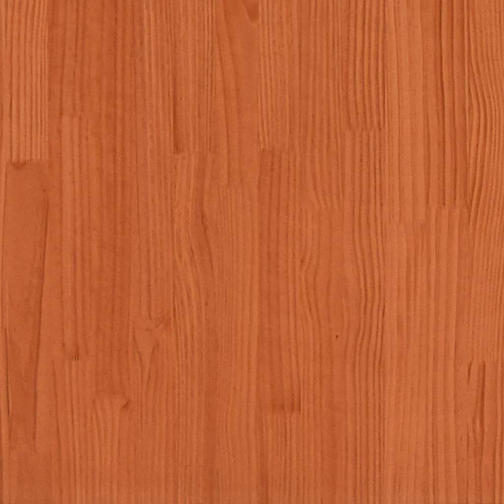 Kinder Hochbett Massivholz Wachsbraun 205,5x85,5x113,5 cm
