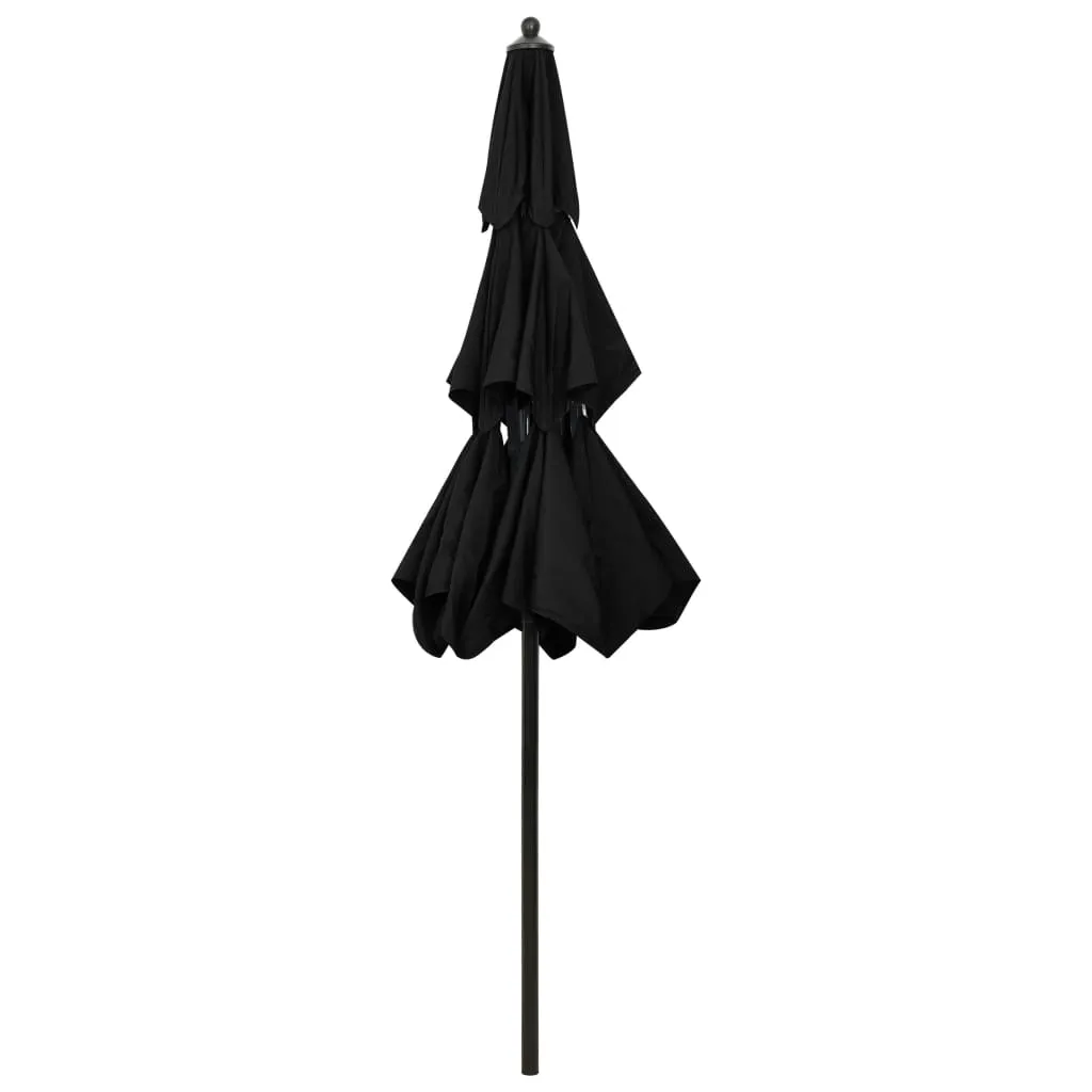 3-lagiger Sonnenschirm 250 x 229 cm in Schwarz