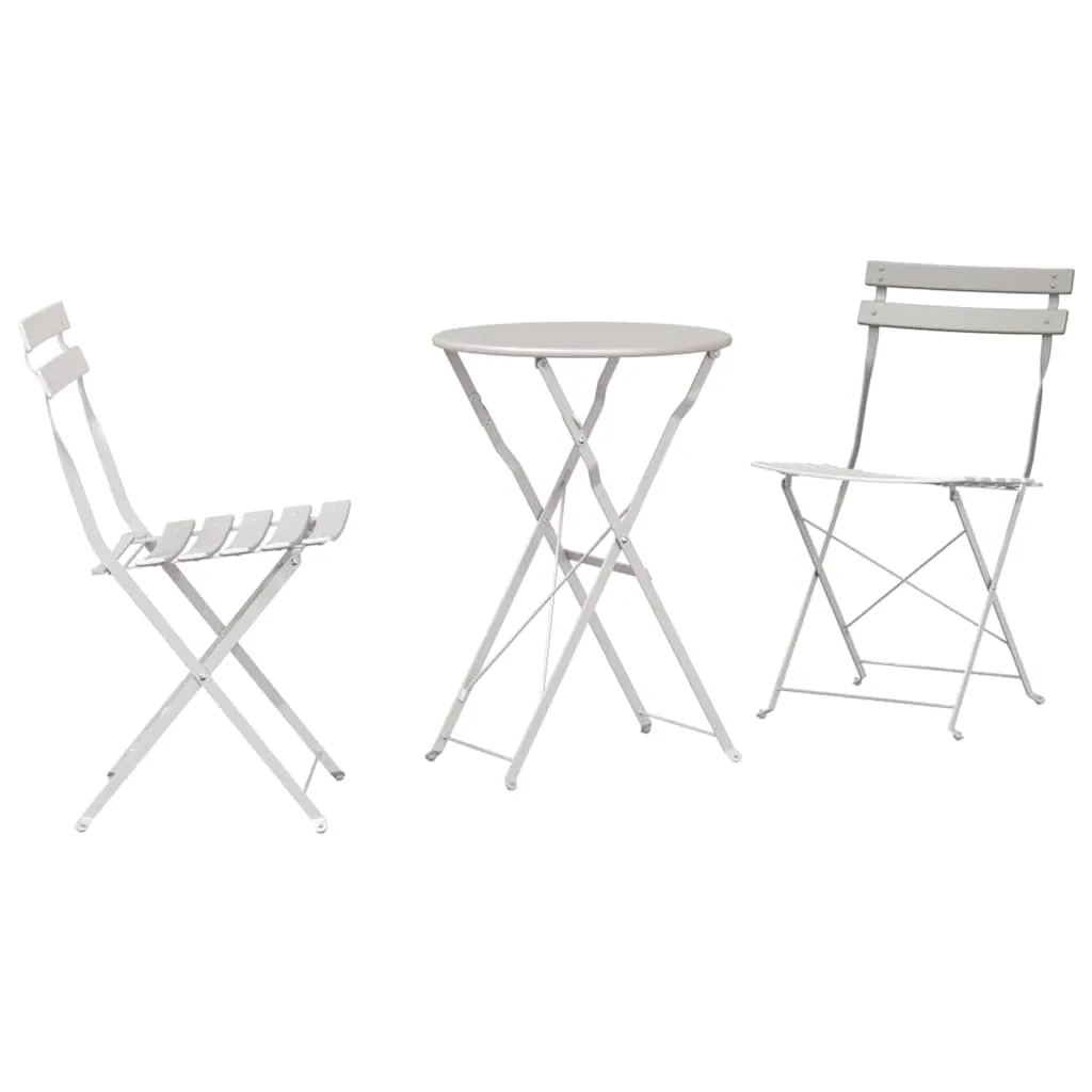 Stahl-Falt-Bistro-Set Beige 50 x 50 x 71 cm