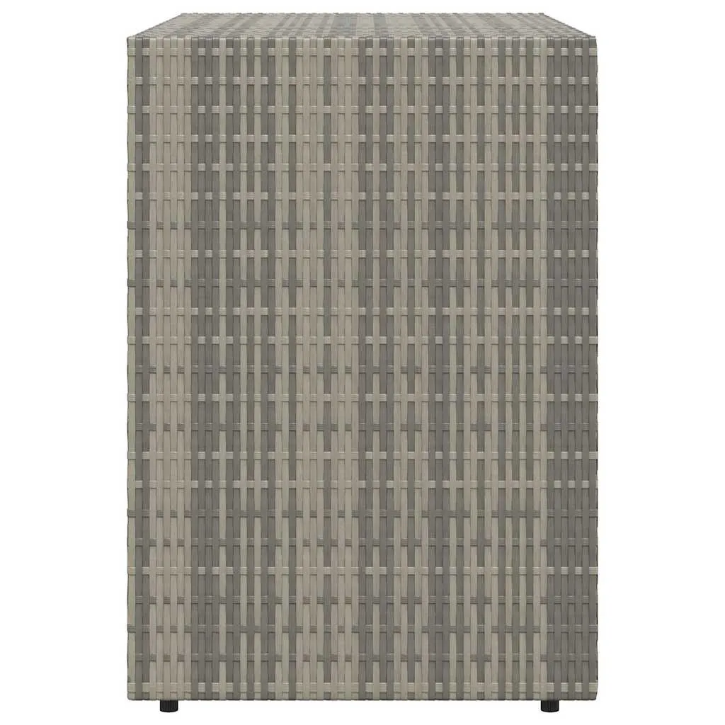 Gartenschrank aus PE-Rattan mit Echtholzgriffen, 100 x 55,5 x 80 cm, Grau