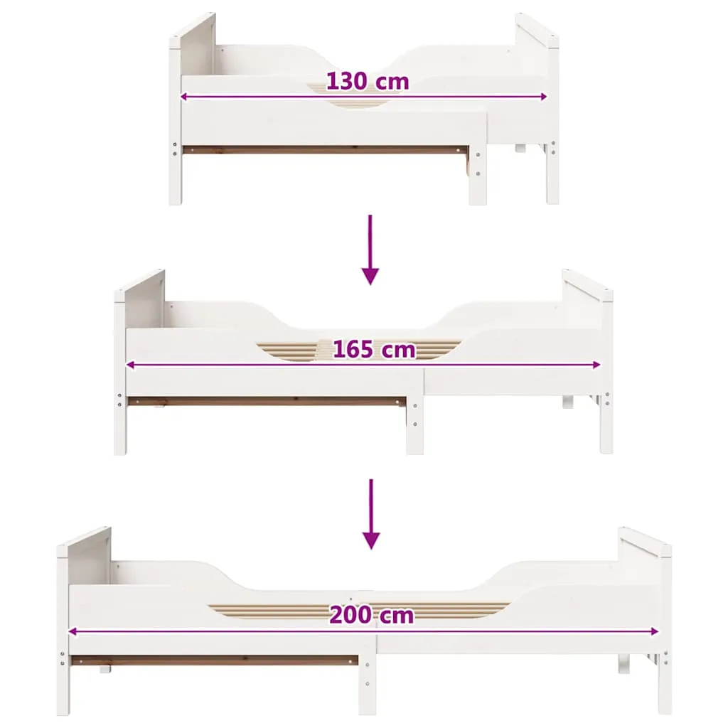 Kinderbett Massivholz 205 x 90,5 x 57 cm Weiß