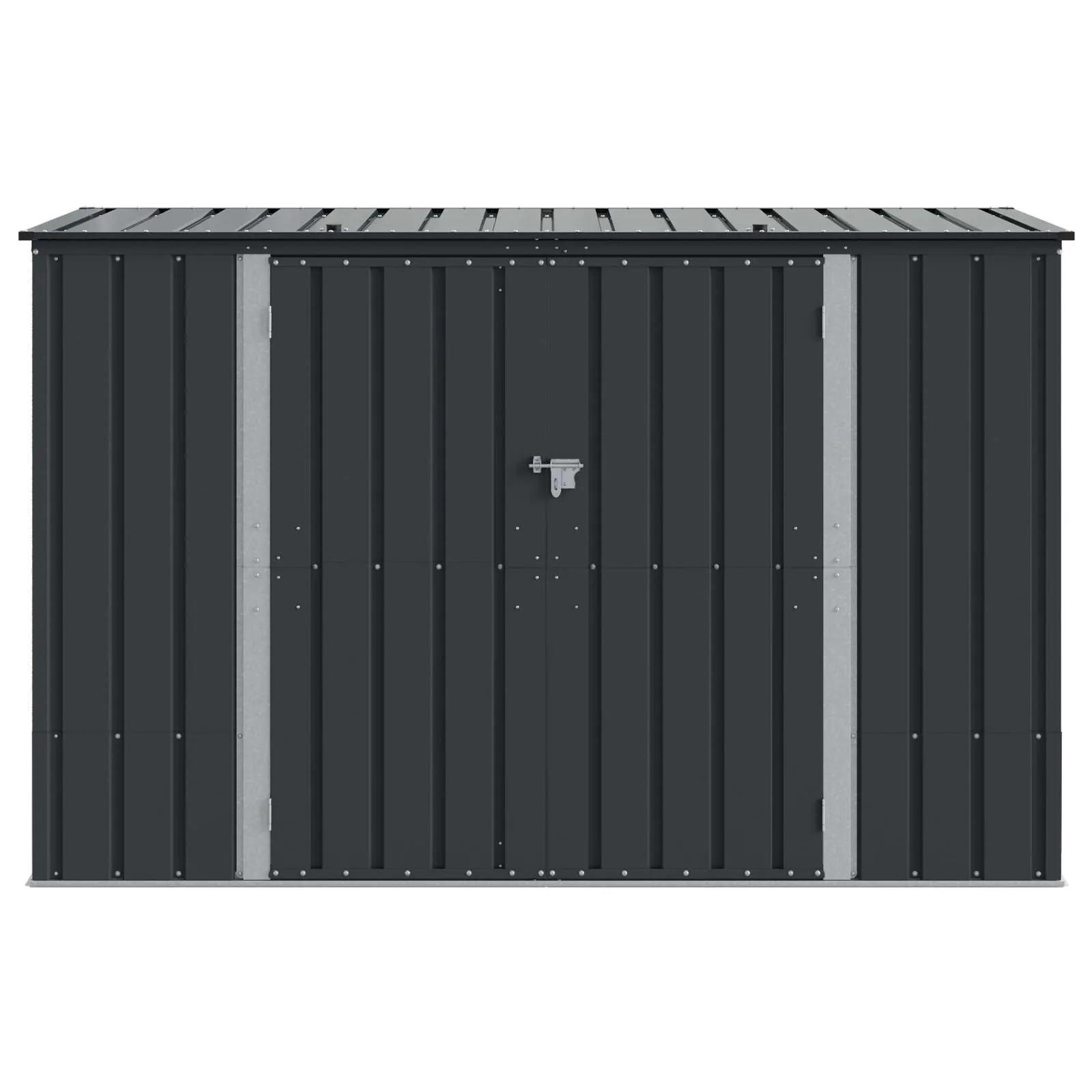 Abschließbare Gartenlagerbox 214x82x132 cm Schwarz aus Stahl