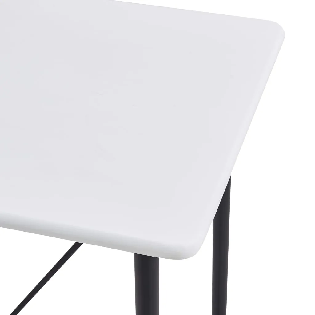 Weißer Stehtisch mit MDF-Tischplatte und Stahlbeinen 120x60x110 cm