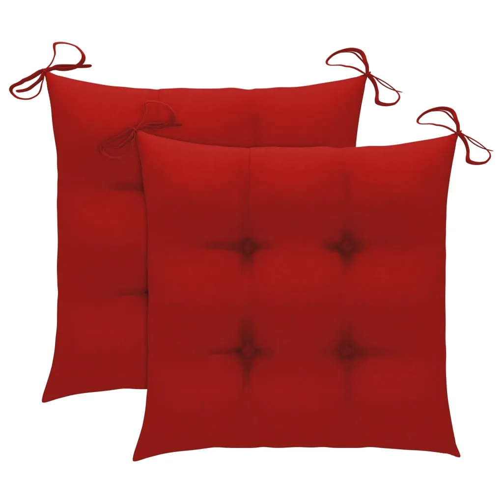 Modernes Echtholz Klappstuhl-Set 54x57x91 cm mit roten Sitzpolstern