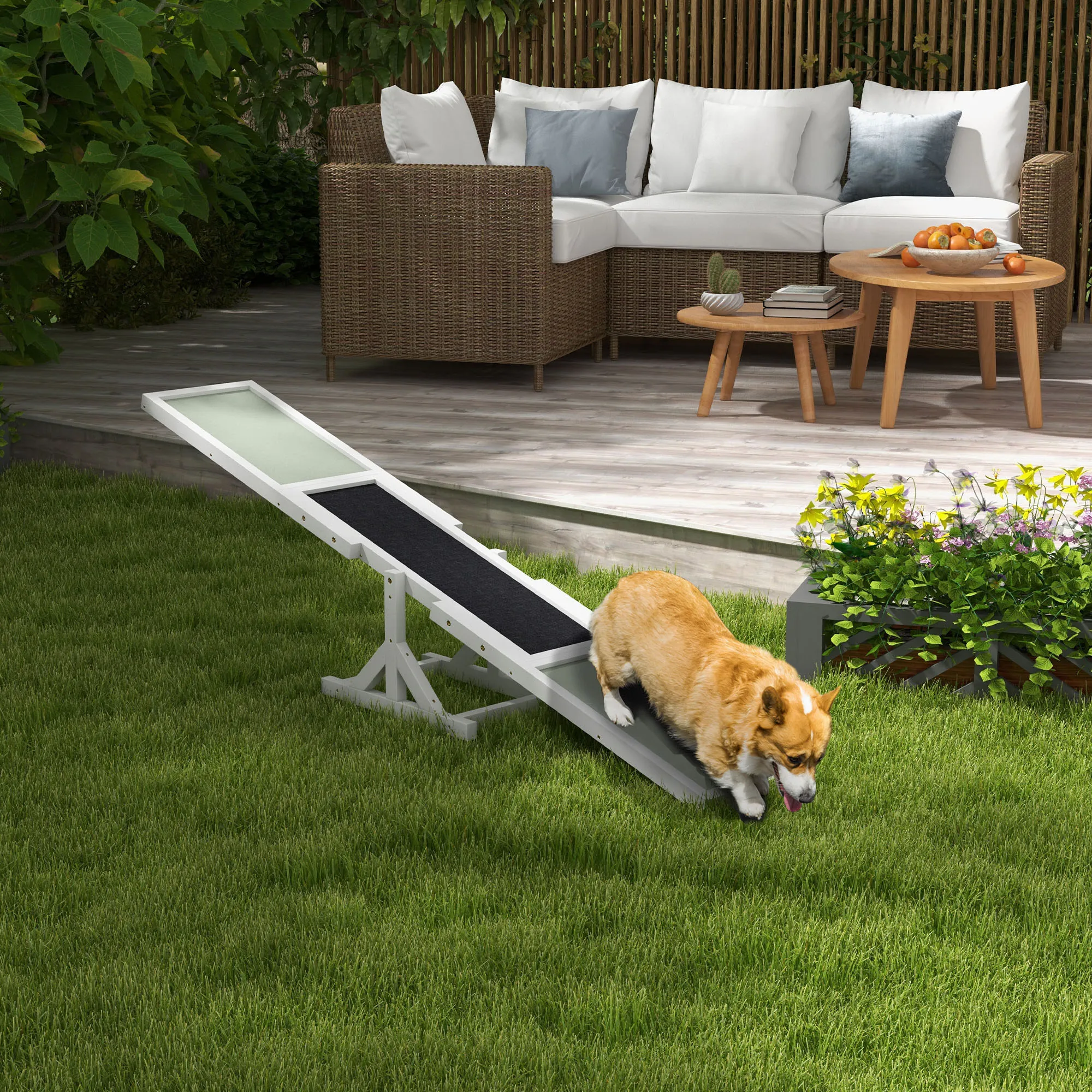 Hundewippe für Agility Training aus Tannenholz, 180x30x30 cm