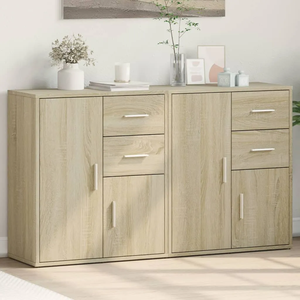 Robustes Sideboard 60 x 31 x 70 cm in Sonoma-Eiche, Holzwerkstoff