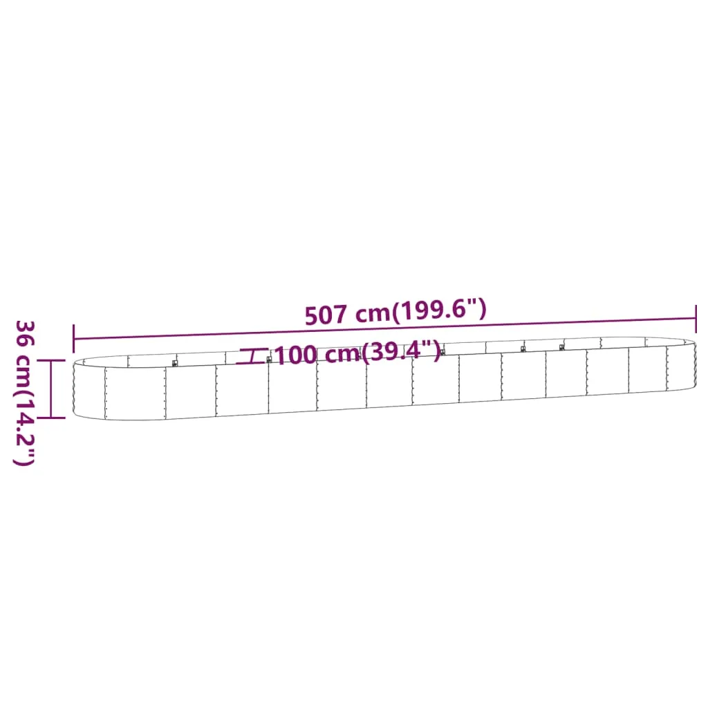Hochbeet Verzinkter Stahl 507x100x36 cm Braun