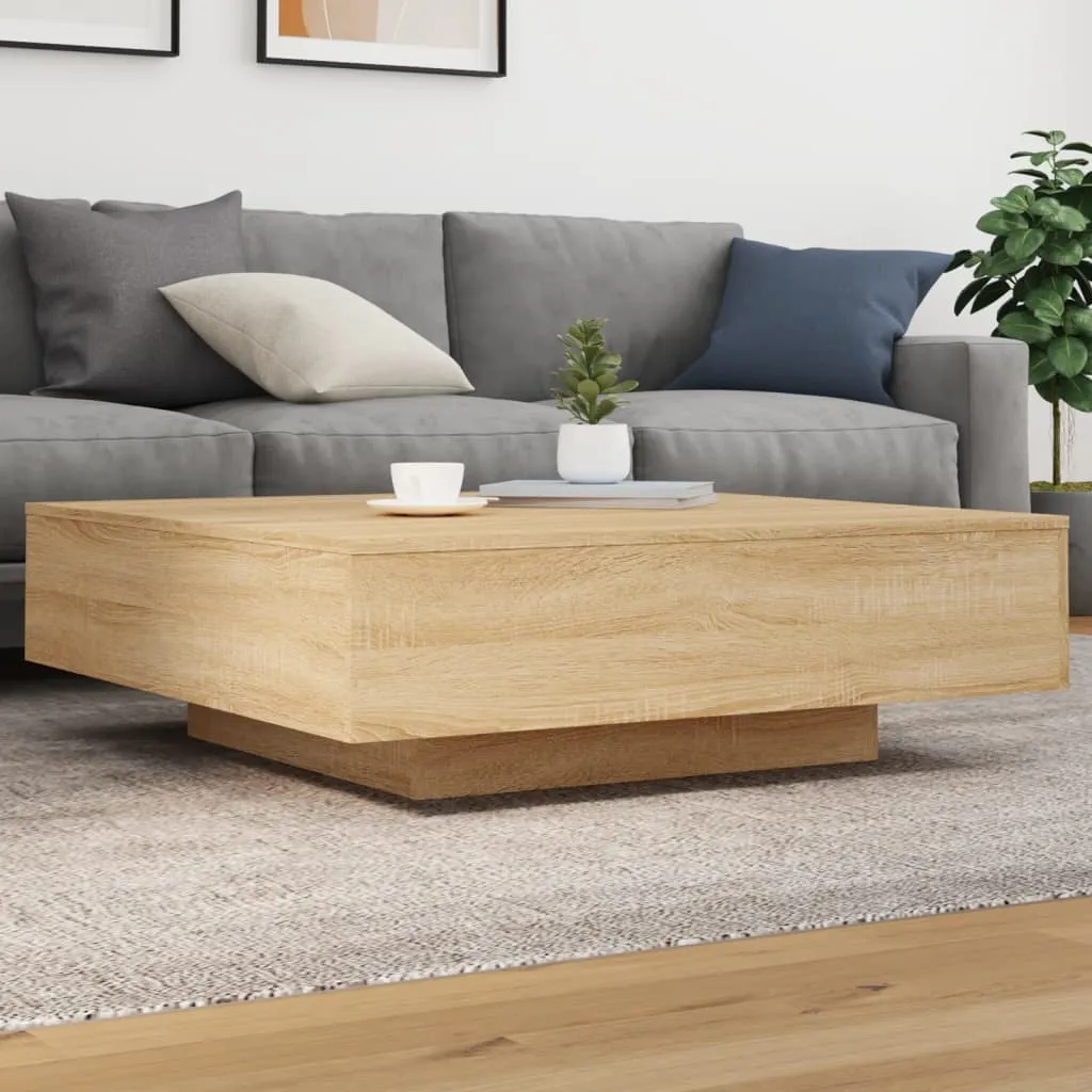 Moderner Couchtisch 100x100x31 cm in Sonoma-Eiche aus Holzwerkstoff