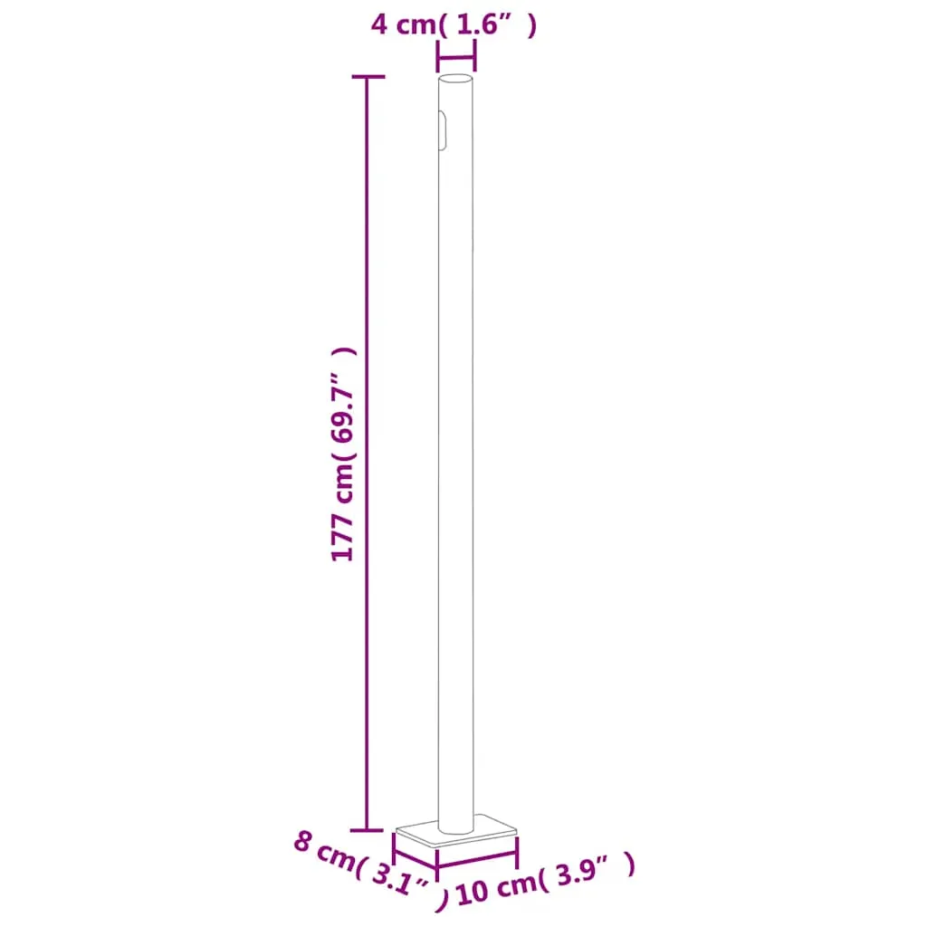 Seitenmarkise Grau 180 x (0-600) cm mit UV-beständigem Polyester