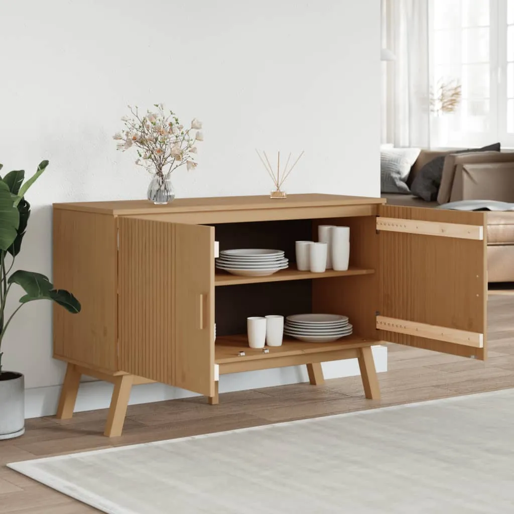 Sideboard aus massivem Kiefernholz Braun 114 x 43 x 73,5 cm