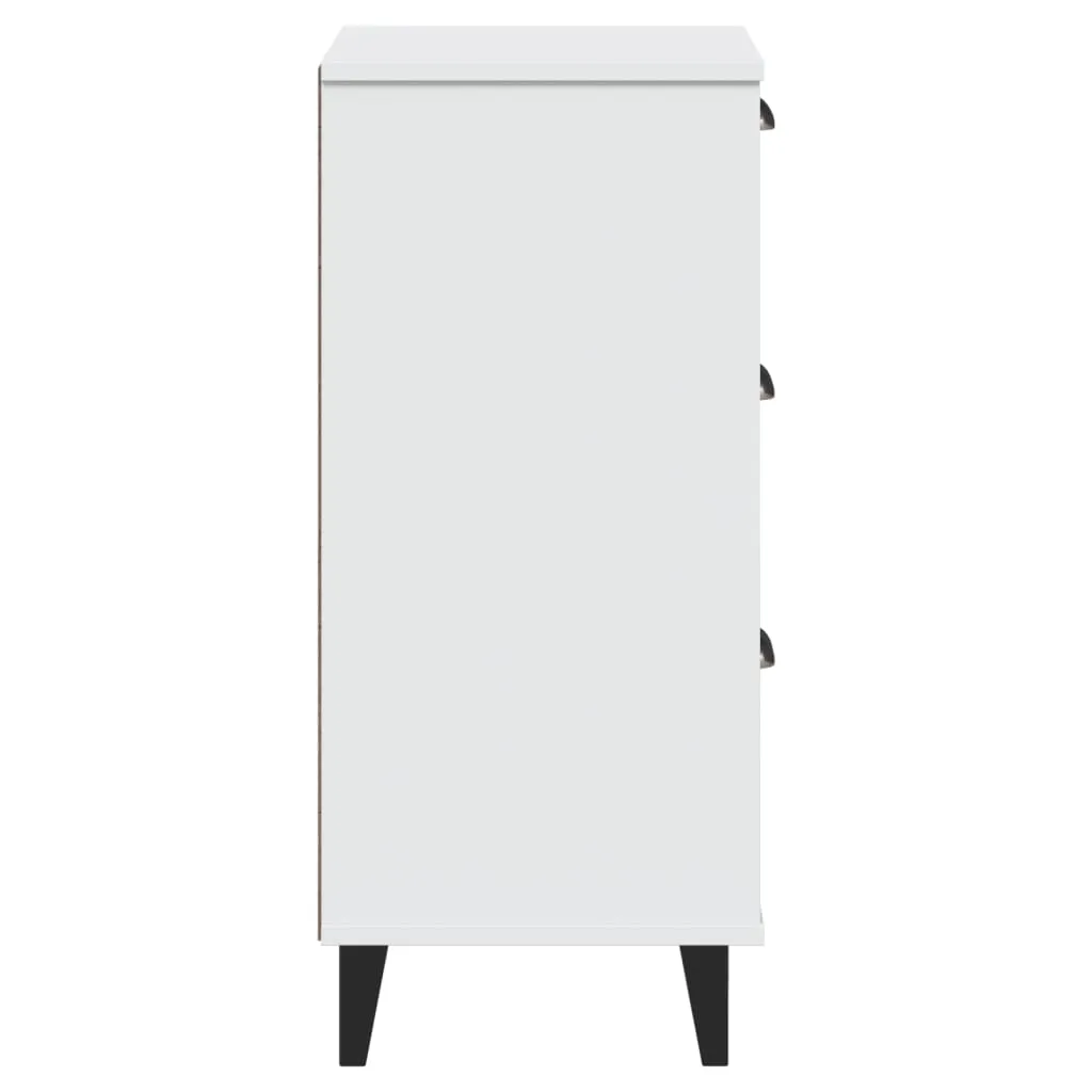 Nachttisch VIKEN Weiß 40 x 35 x 80 cm mit 3 Schubladen