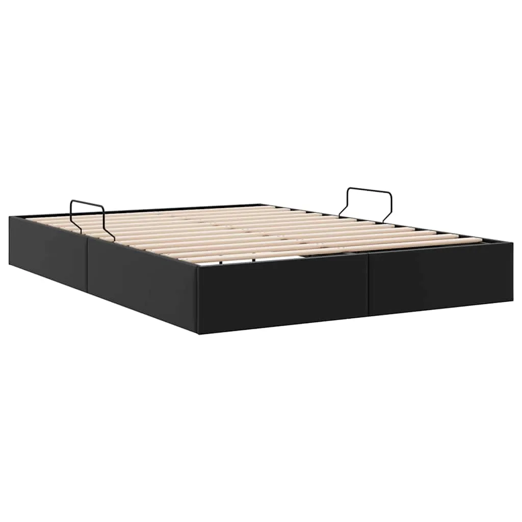 Stauraumbett 193 x 137 x 78 cm Schwarz