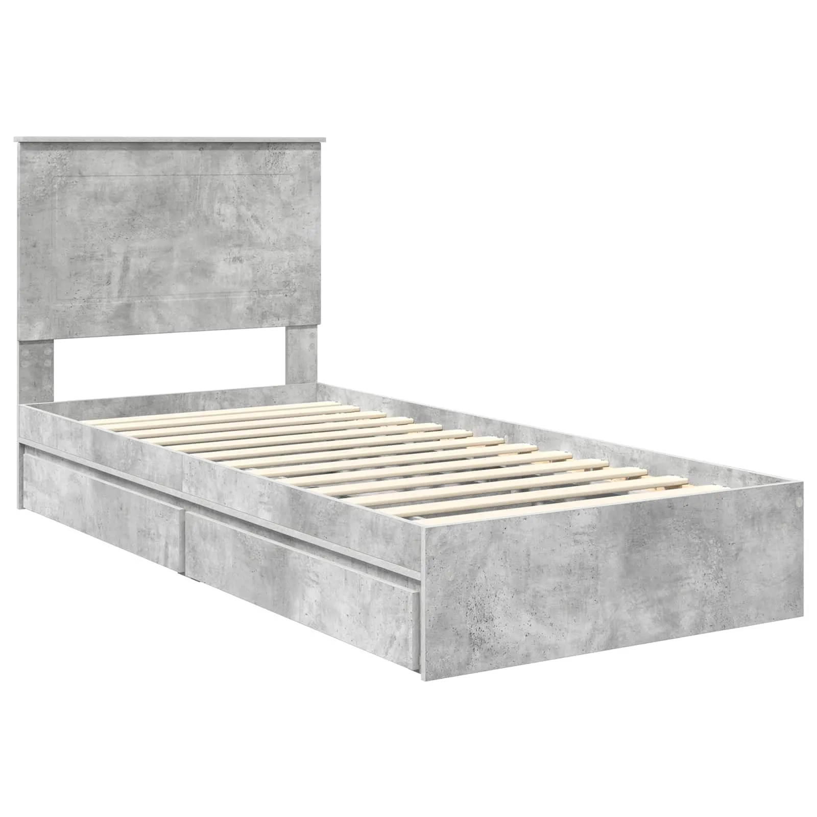 Aufbewahrungsbett 90 x 190 cm Beton Grau
