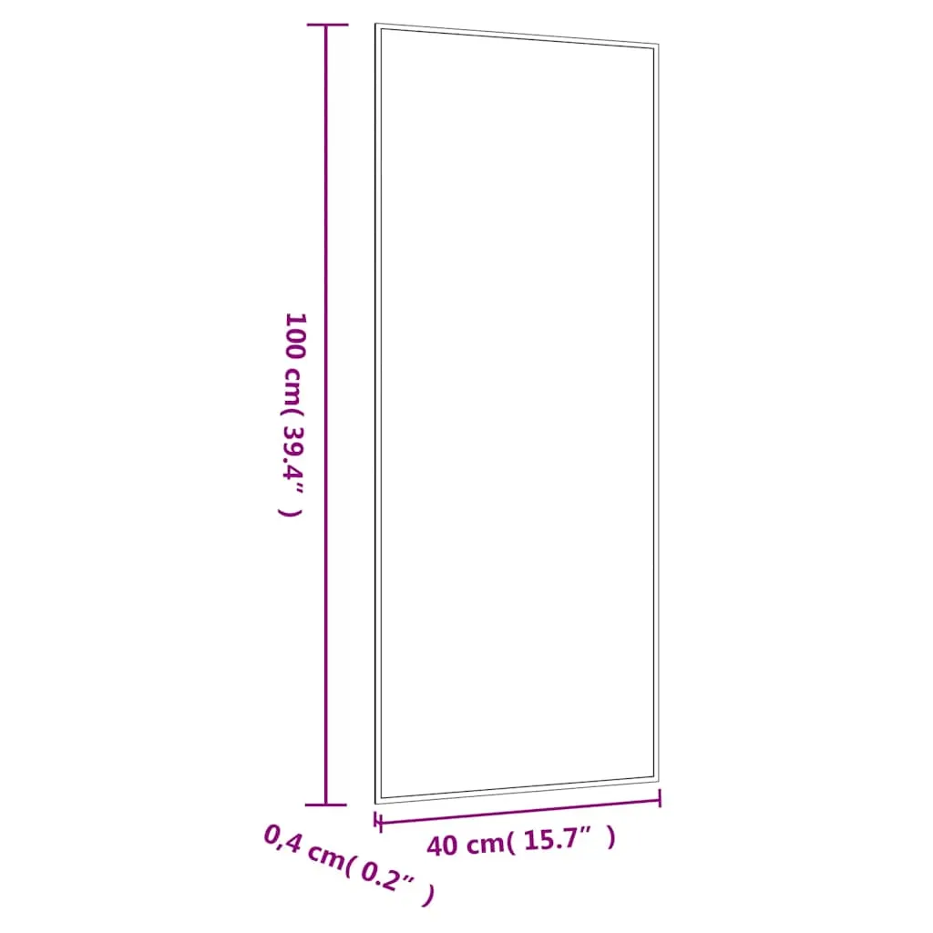 Klassischer Wandspiegel 40 x 100 cm aus Glas