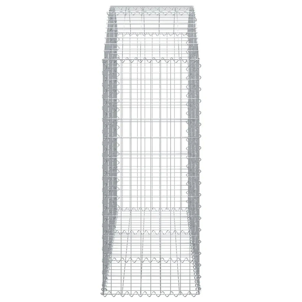 Gabionenwand Hochbogen 150x50x120/140 cm Silber verzinktes Eisen