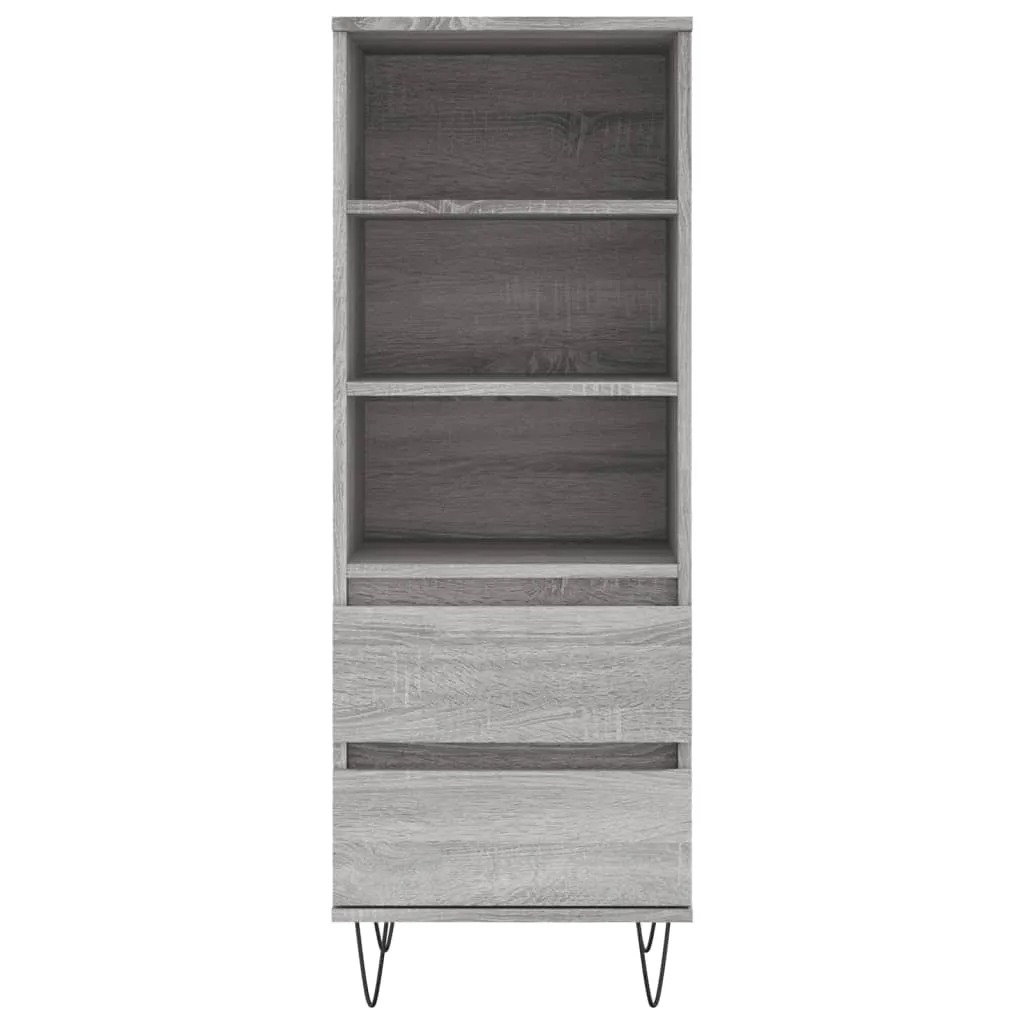 Highboard 40 x 36 x 110 cm Grau Sonoma aus Holzwerkstoff und Metall