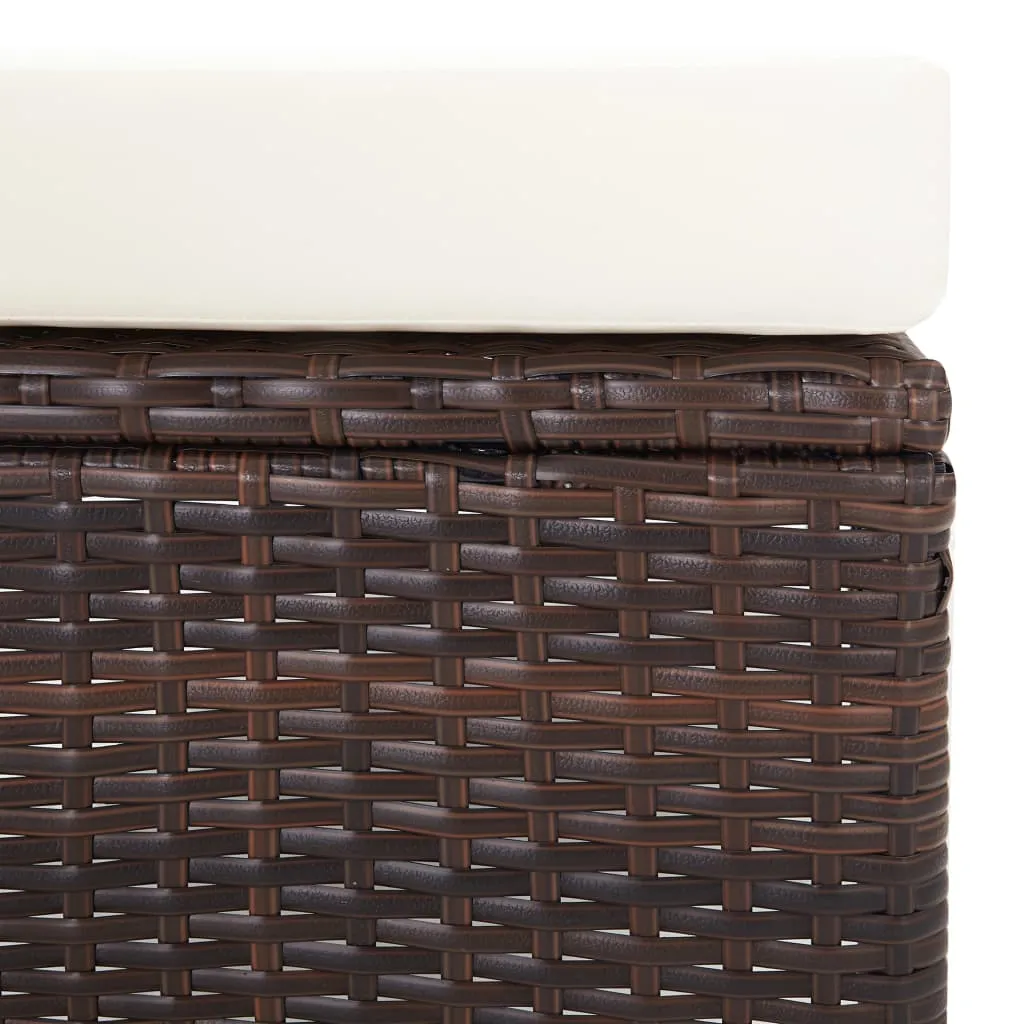 Outdoor Lounge-Set Braun PE-Rattan Sessel 62x131x106 cm Tisch 50x50x45 cm
