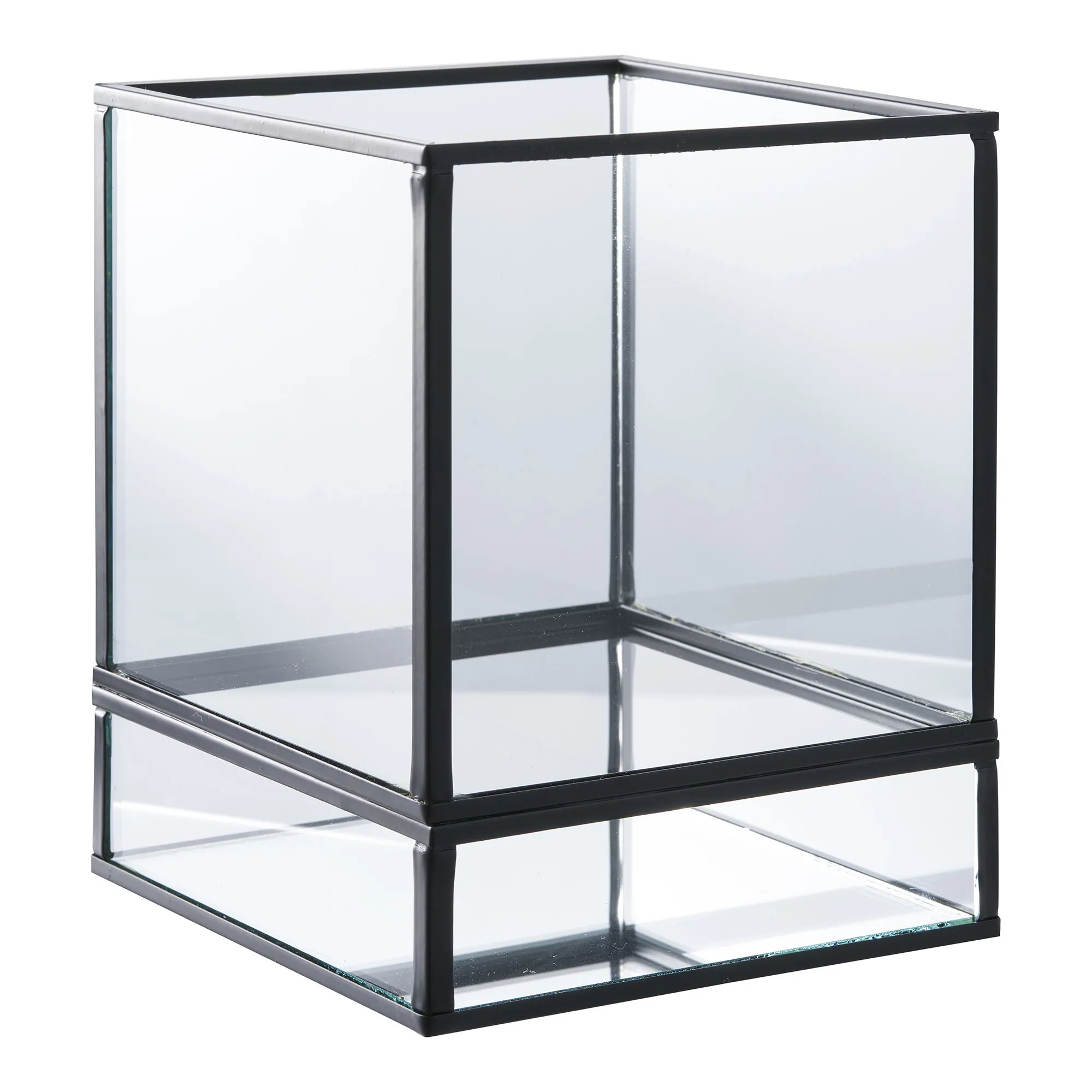 tinkaro Windlicht Kerzenhalter 12x15 cm Schwarz