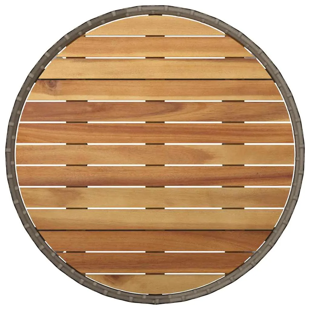 Garten-Dining-Set Poly-Rattan Grau 60x80x75 cm Tisch, 4 Stühle