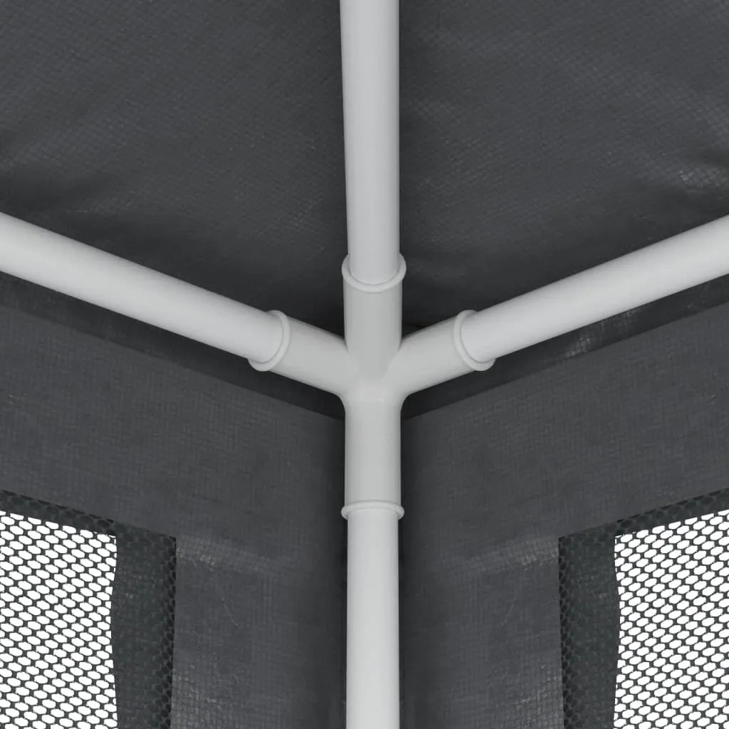 Partyzelt 300x300x246 cm Anthrazit mit wasserfestem HDPE und Mesh-Seitenwänden